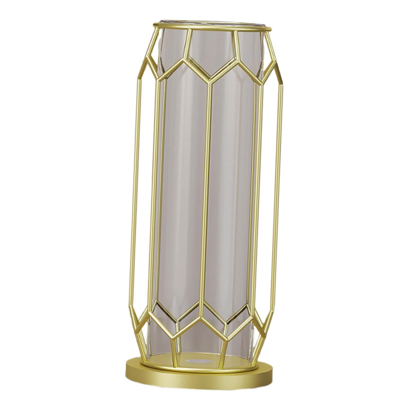 Glass Flower Vase Aesthetic Tabletop Ornament for Bedroom Dining Table Party Large Rhombus
