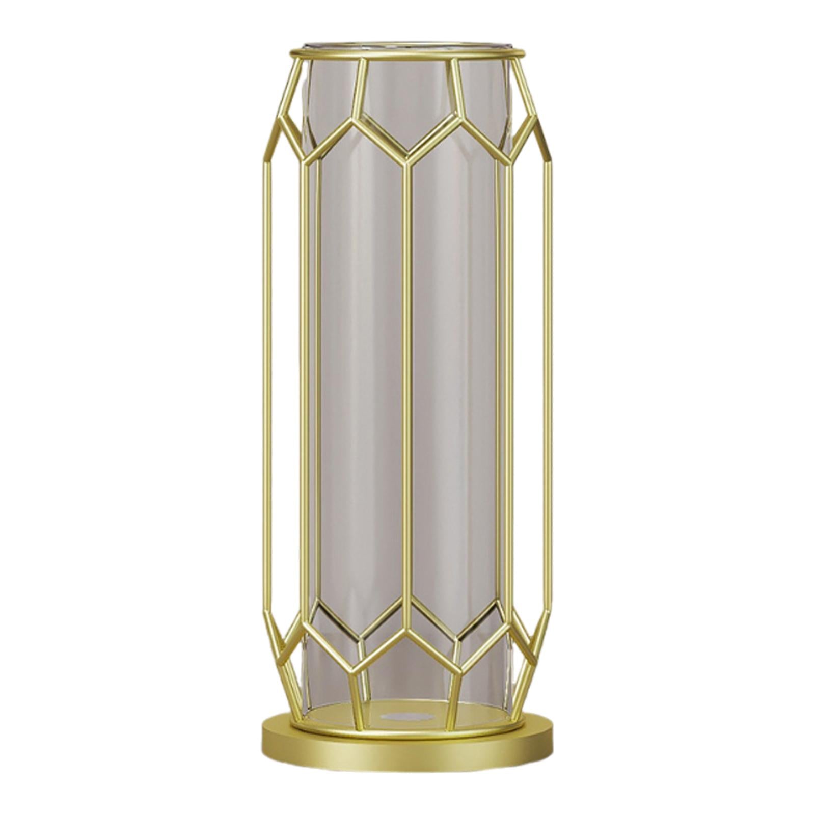 Glass Flower Vase Aesthetic Tabletop Ornament for Bedroom Dining Table Party Large Rhombus