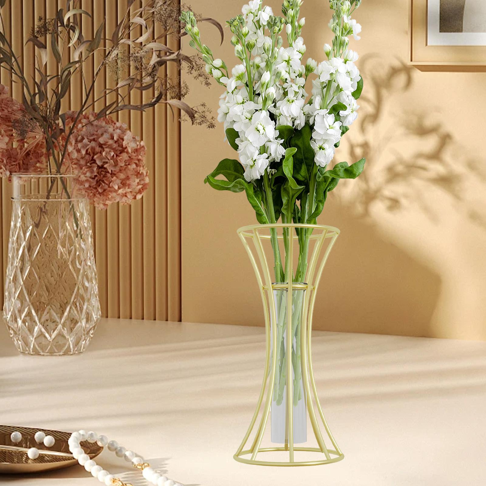 Glass Flower Vase Aesthetic Tabletop Ornament for Bedroom Dining Table Party Funnel Shaped