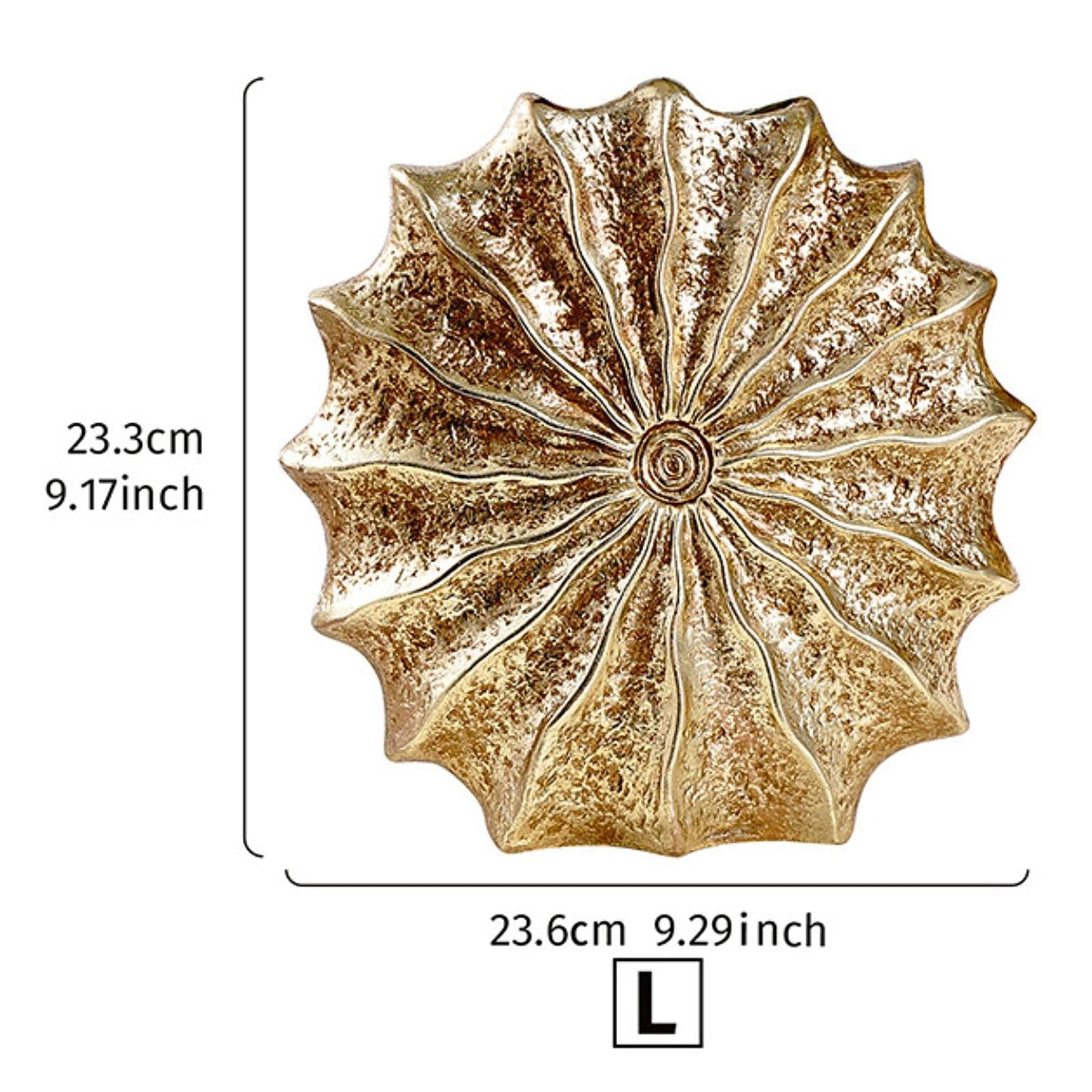 Conch Flower Vase Retro Tabletop Ornament for Dining Table Living Room Party Gold Large