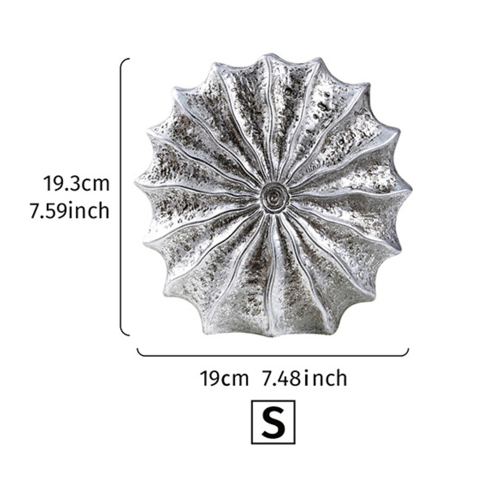 Conch Flower Vase Retro Tabletop Ornament for Dining Table Living Room Party Silver Small