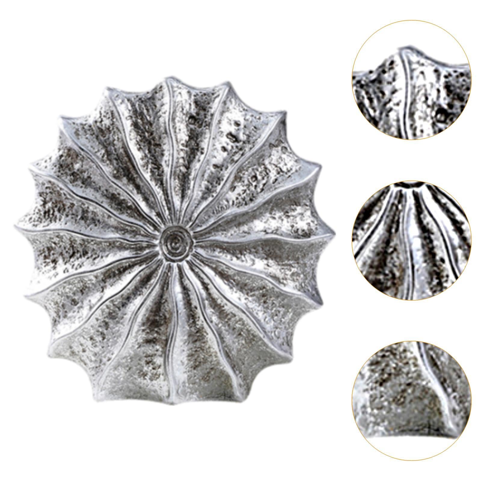 Conch Flower Vase Retro Tabletop Ornament for Dining Table Living Room Party Silver Small
