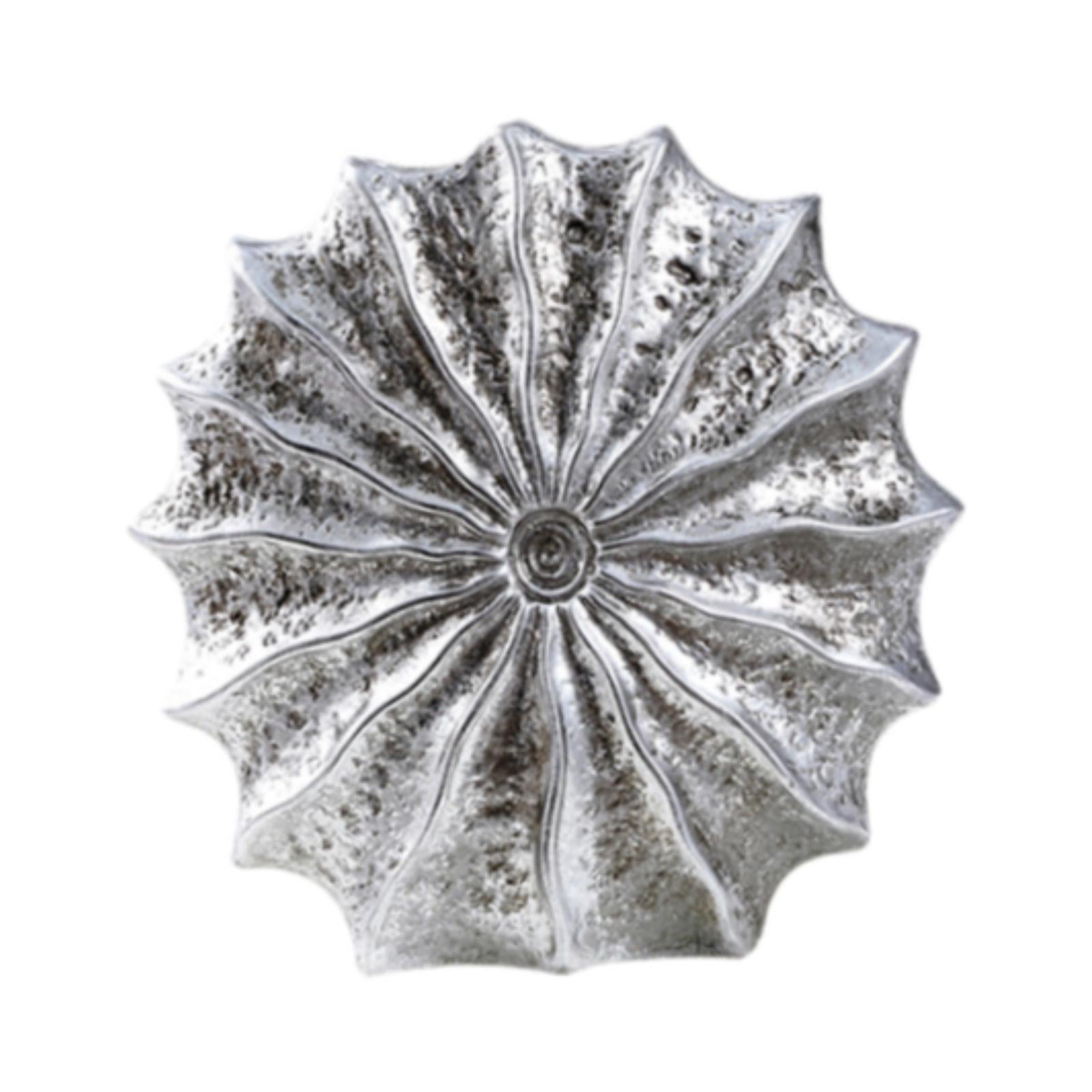 Conch Flower Vase Retro Tabletop Ornament for Dining Table Living Room Party Silver Large
