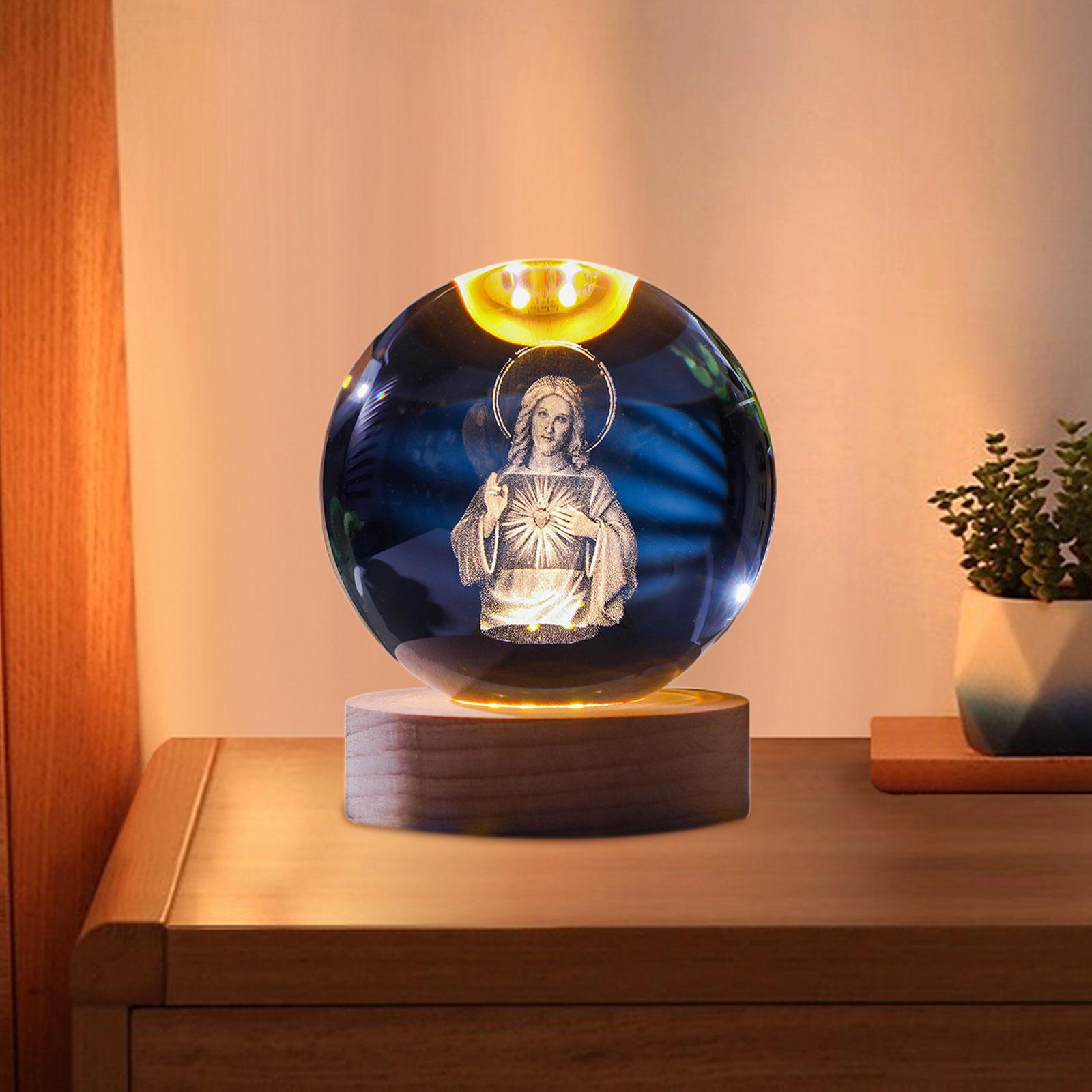 Clear Ball Night Light Novelty Table Ornament for Desk Bedroom Birthday Gift Women