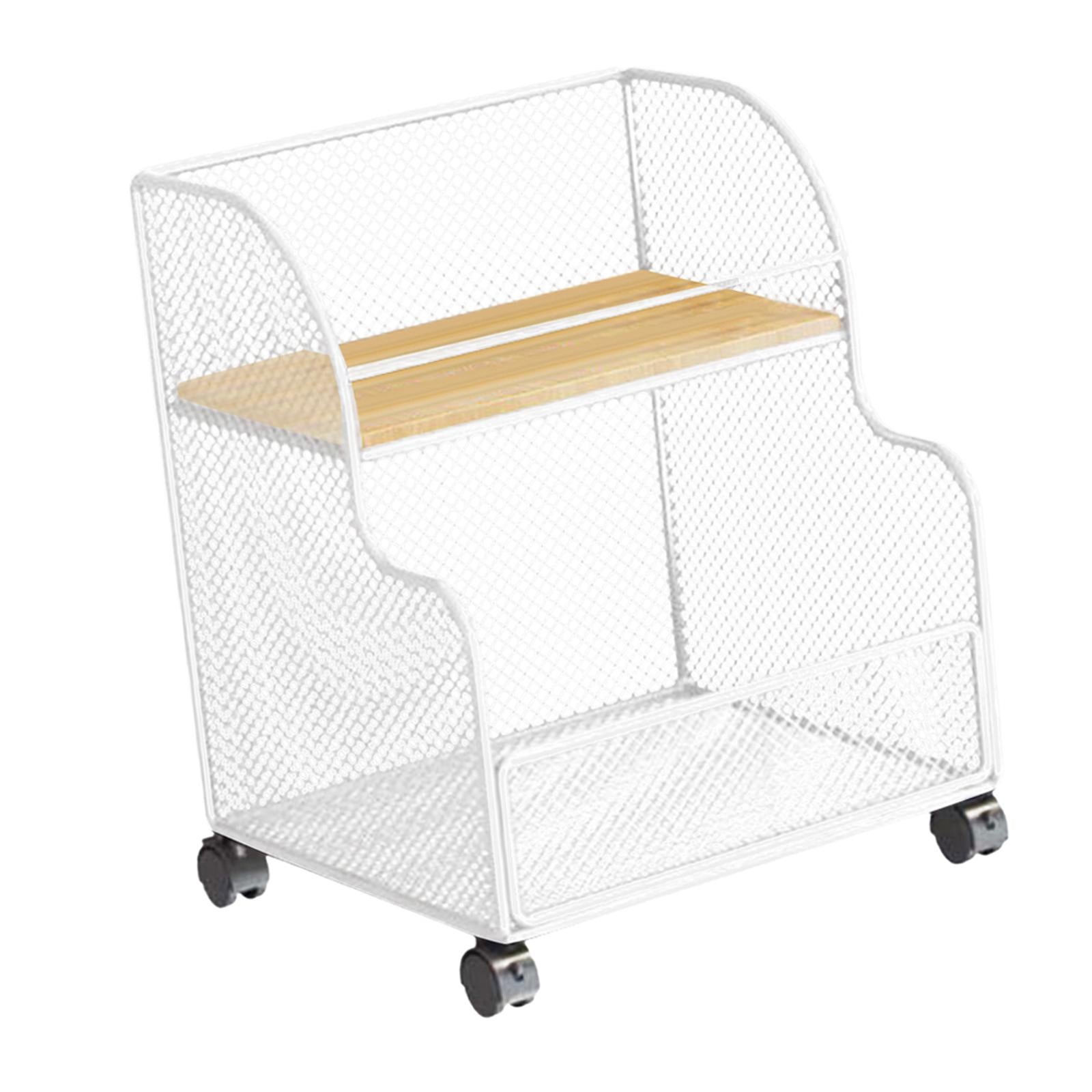 Under Desk Cart File Holder with Wheels Storage Organizer for Kitchen School