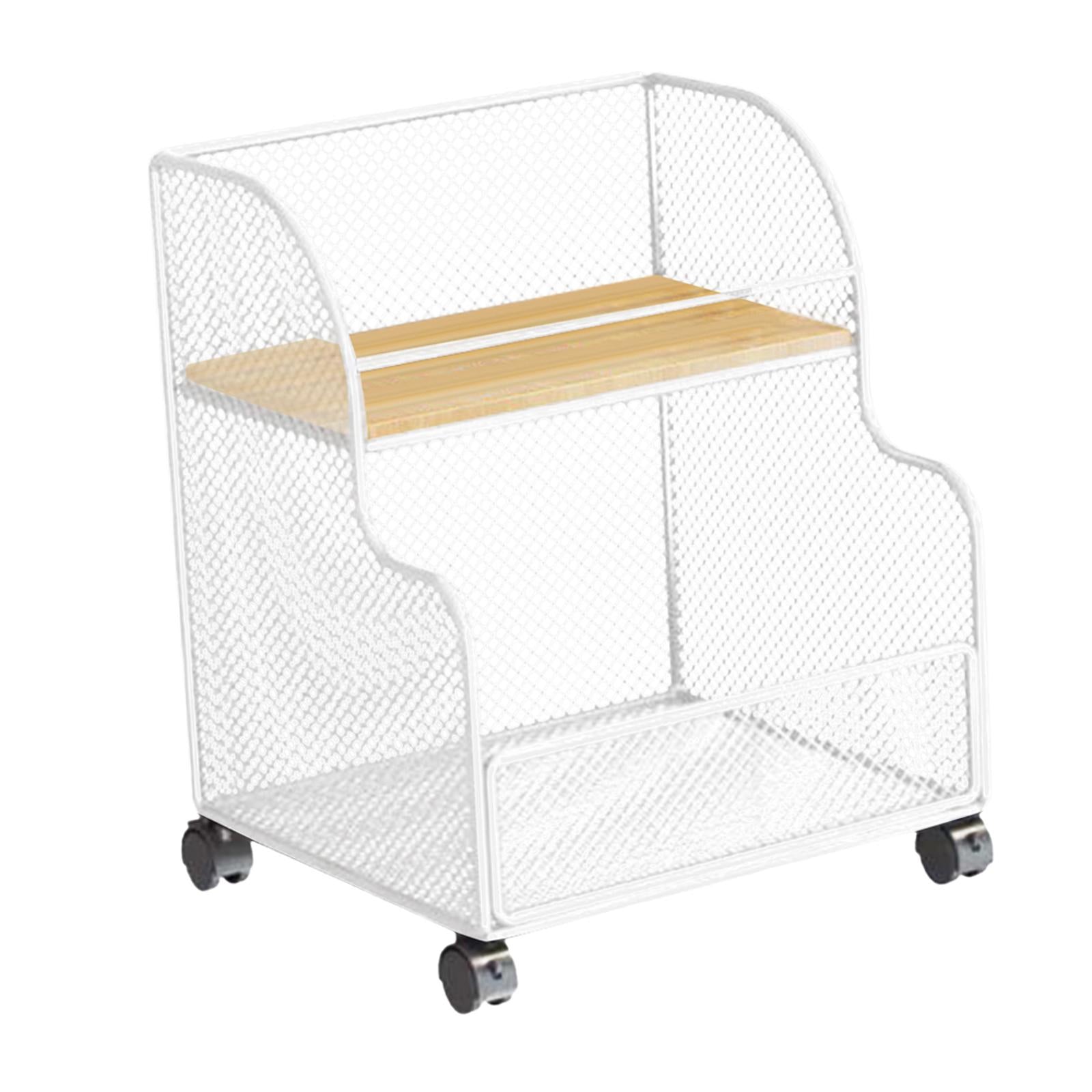 Under Desk Cart File Holder with Wheels Storage Organizer for Kitchen School