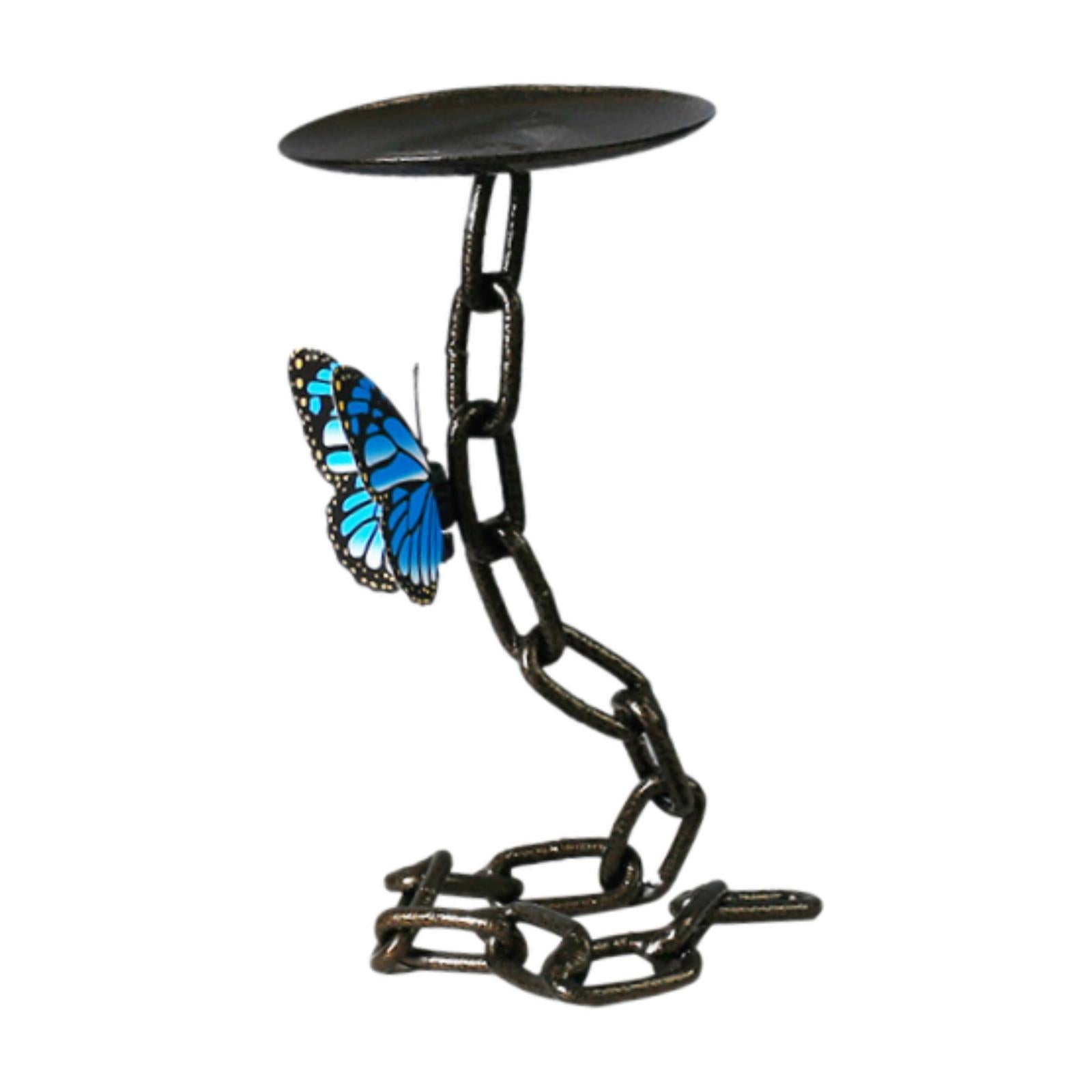 Butterfly Chain Candle Holder Centerpiece for Restaurant Living Room Holiday Blue Butterfly