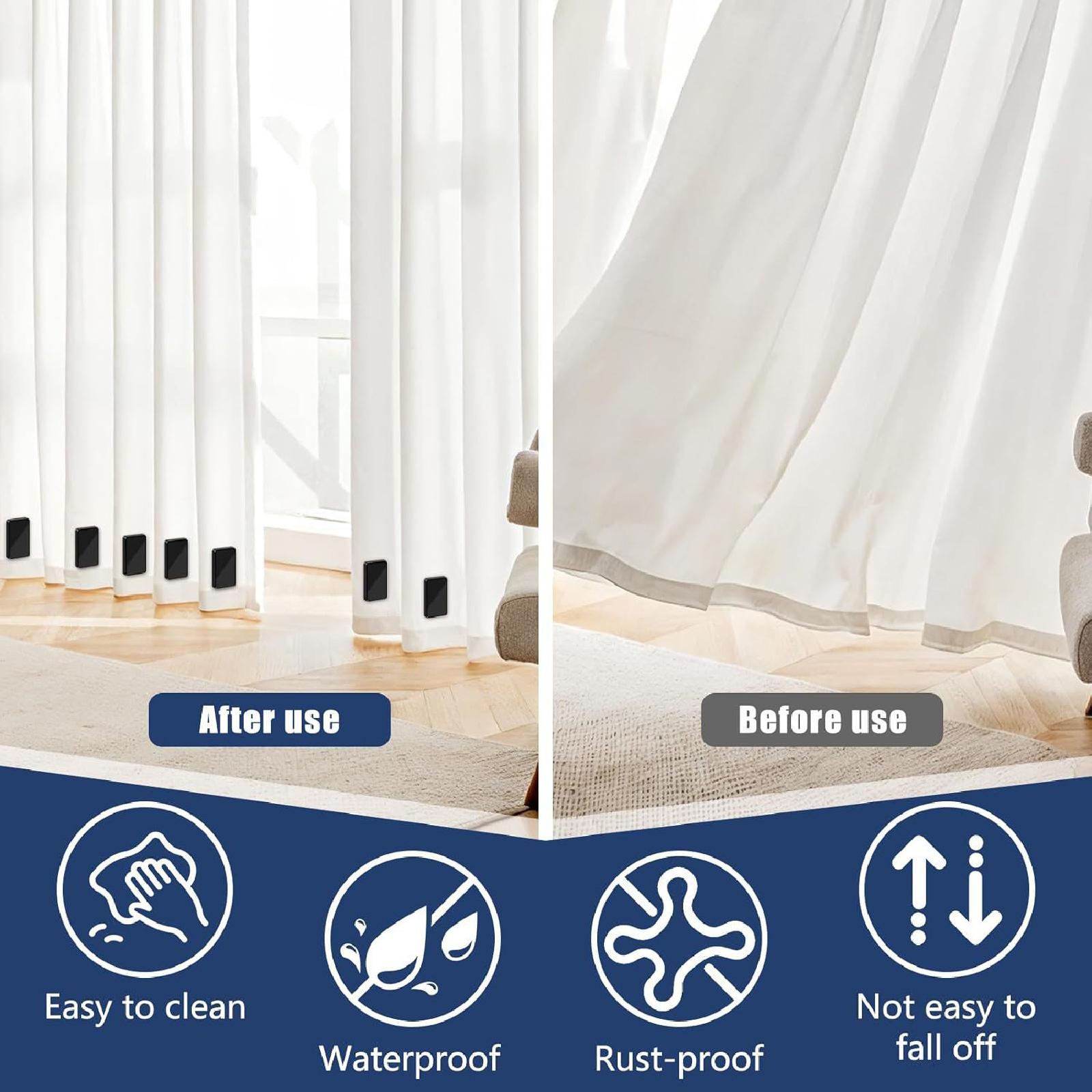 Outdoor Curtain Weights Fastener for Shower Curtain Outside Curtain Bathroom Black