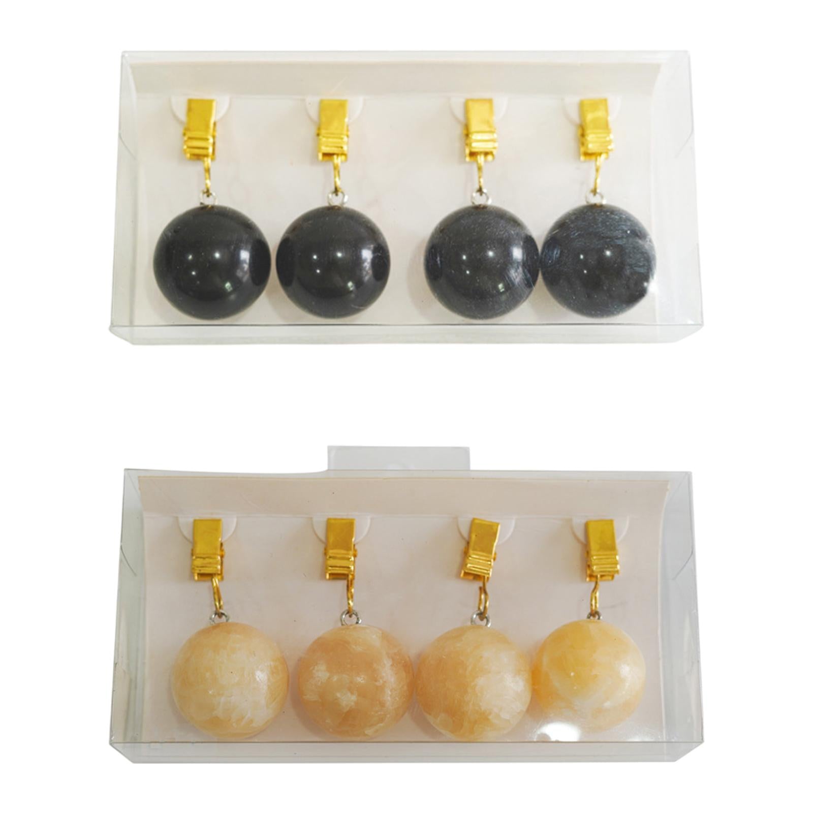 4x Tablecloth Weights Ornament Marble Balls Hangers for Outdoor Party Garden black