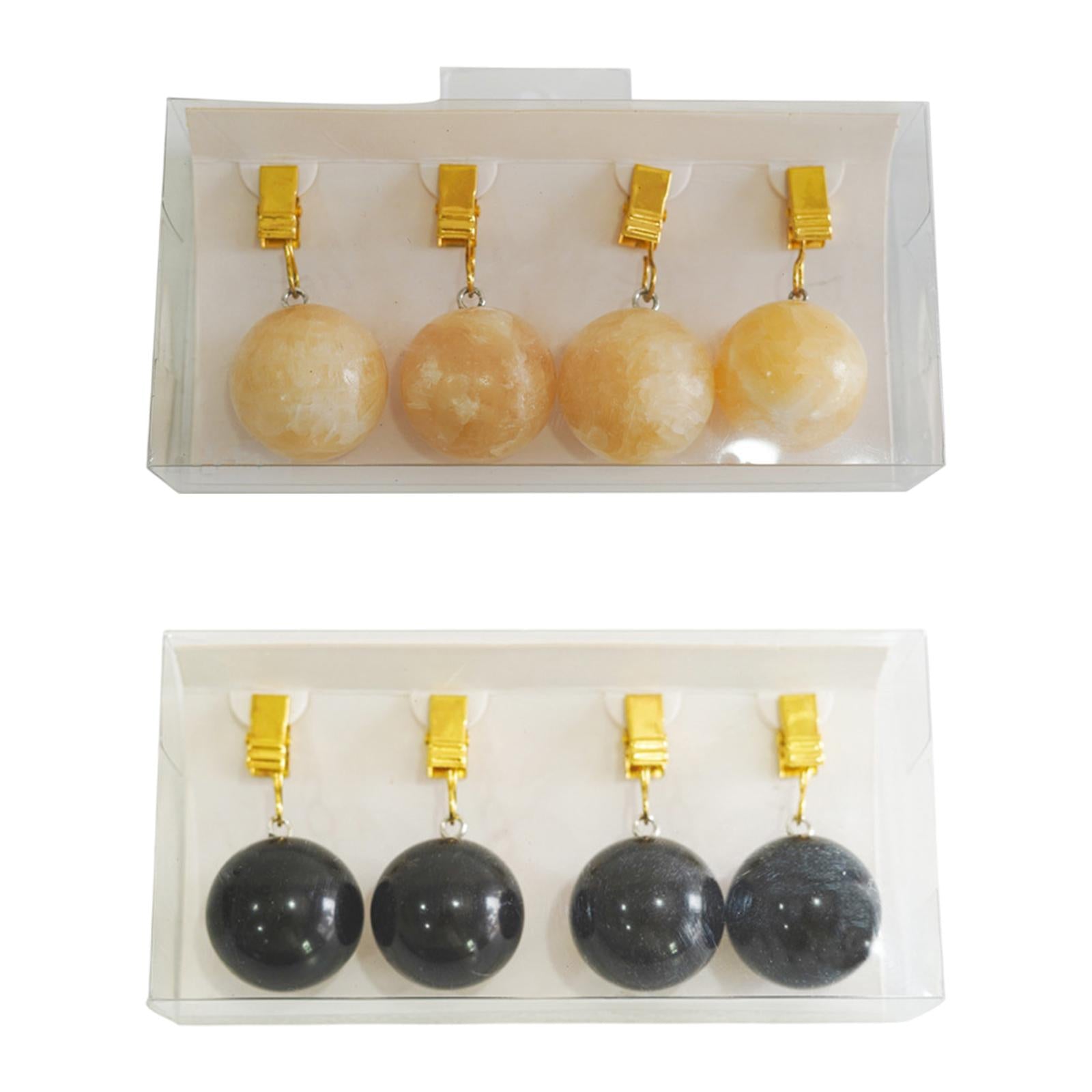 4x Tablecloth Weights Ornament Marble Balls Hangers for Outdoor Party Garden black