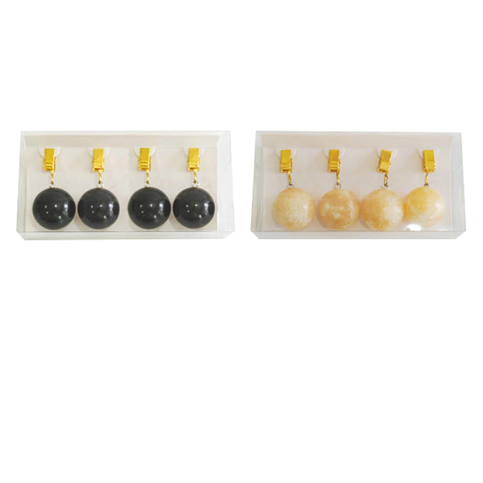4x Tablecloth Weights Ornament Marble Balls Hangers for Outdoor Party Garden yellow
