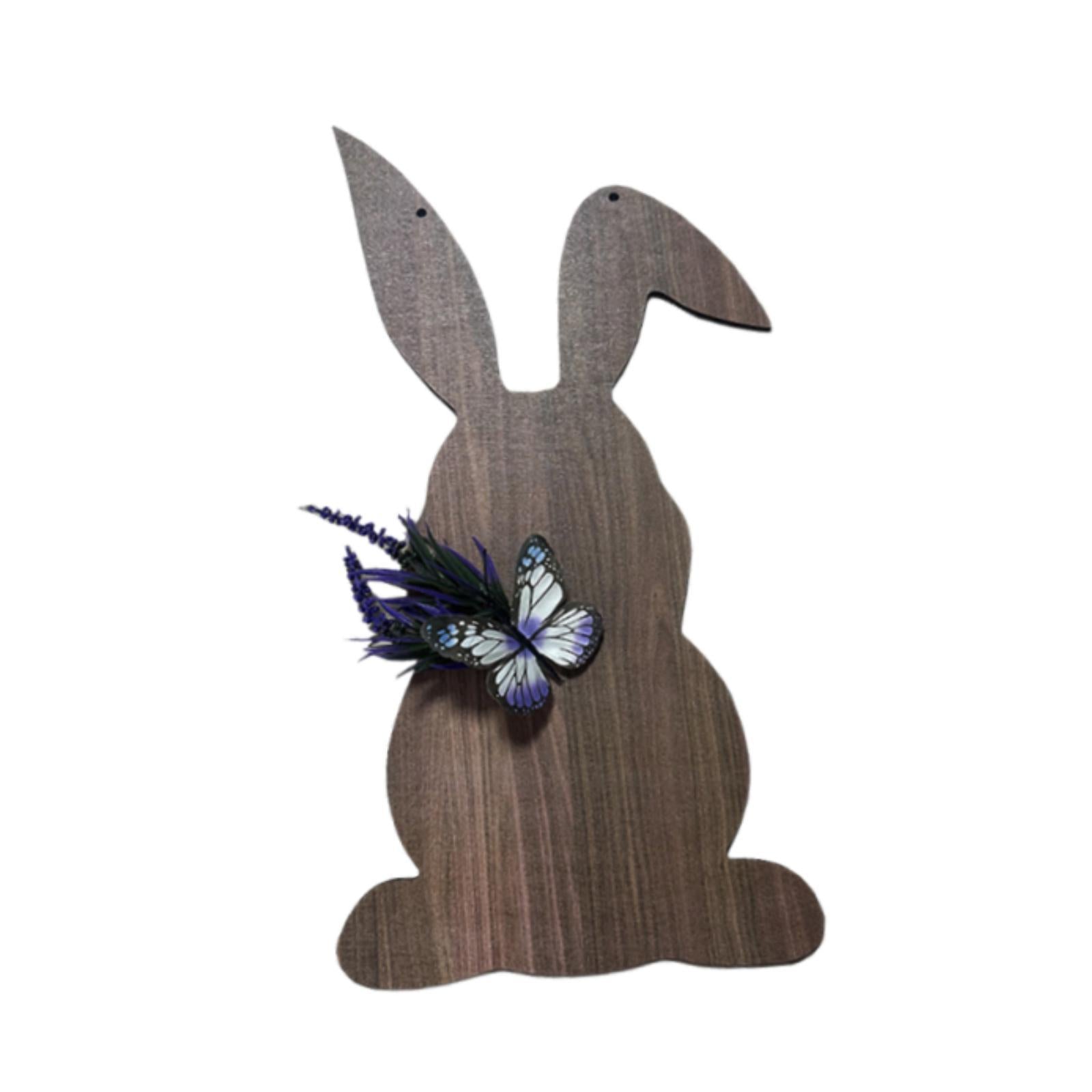 Easter Bunny Wood Front Door Sign Multipurpose Mantel Fireplace 9.4x17.7inch