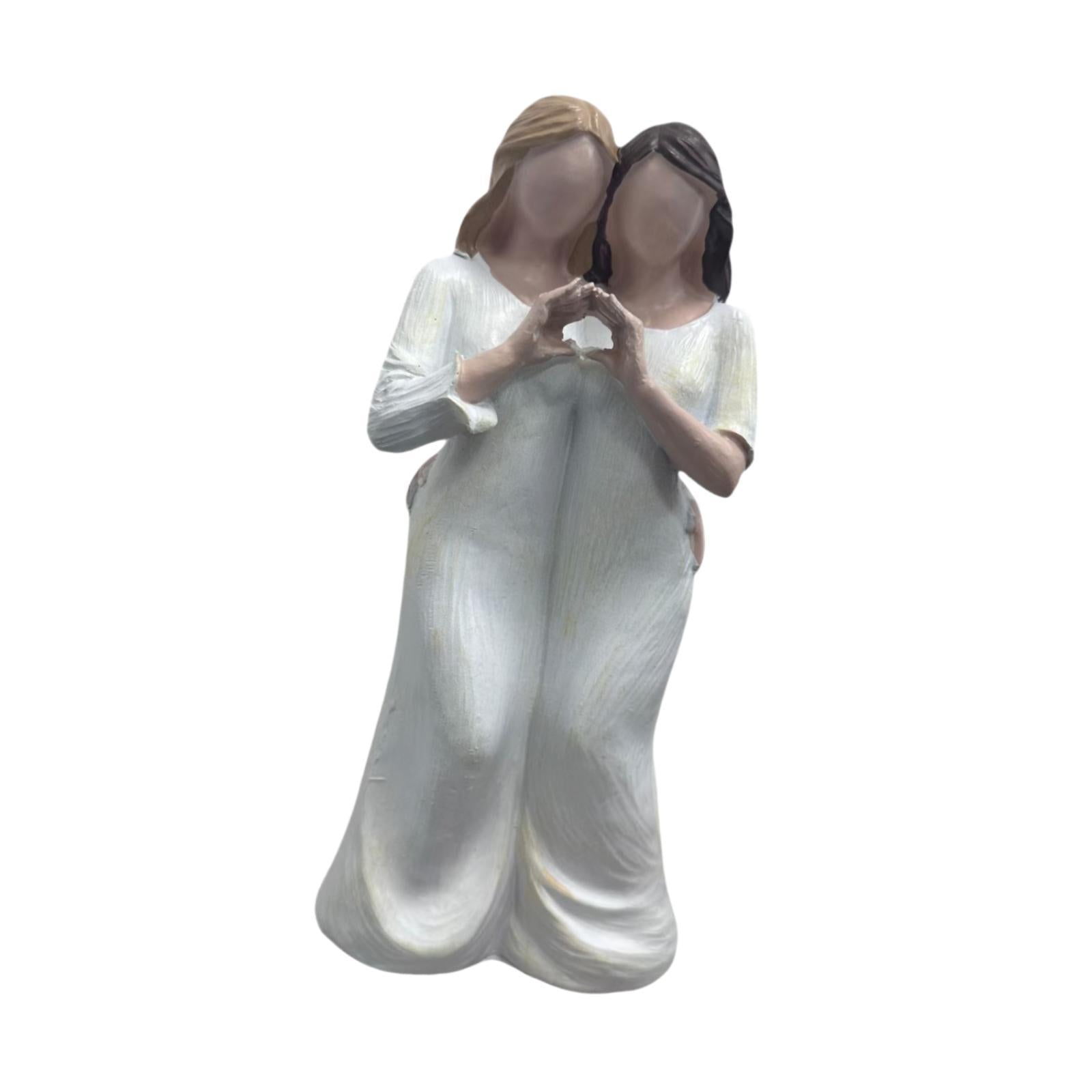 Sisters Girls Figurine Gift Resin Sculpture for Bookshelf Office Living Room