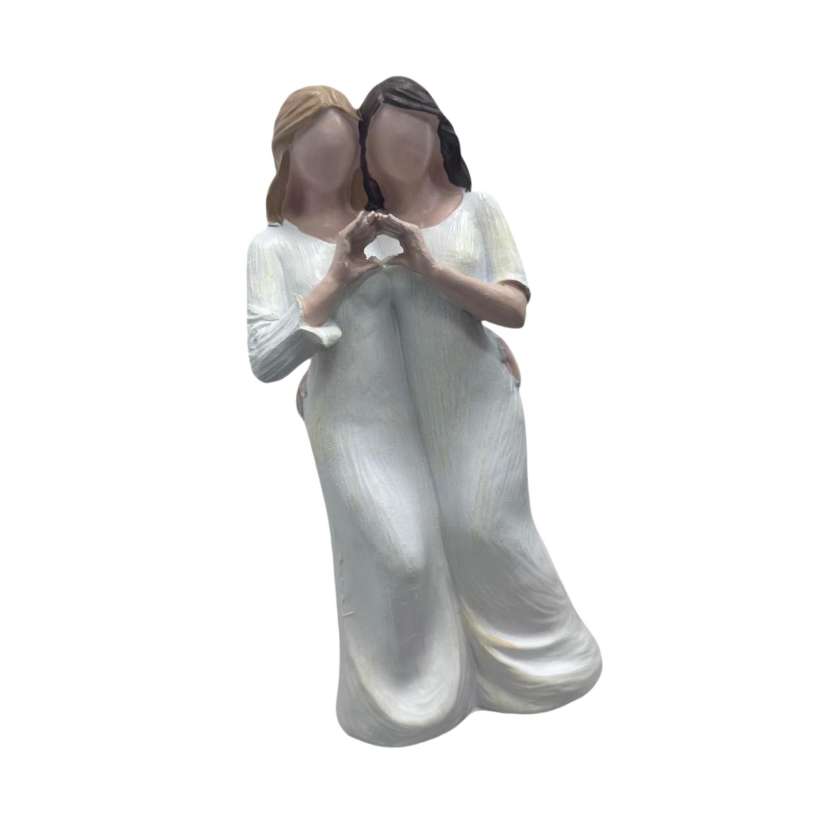 Sisters Girls Figurine Gift Resin Sculpture for Bookshelf Office Living Room
