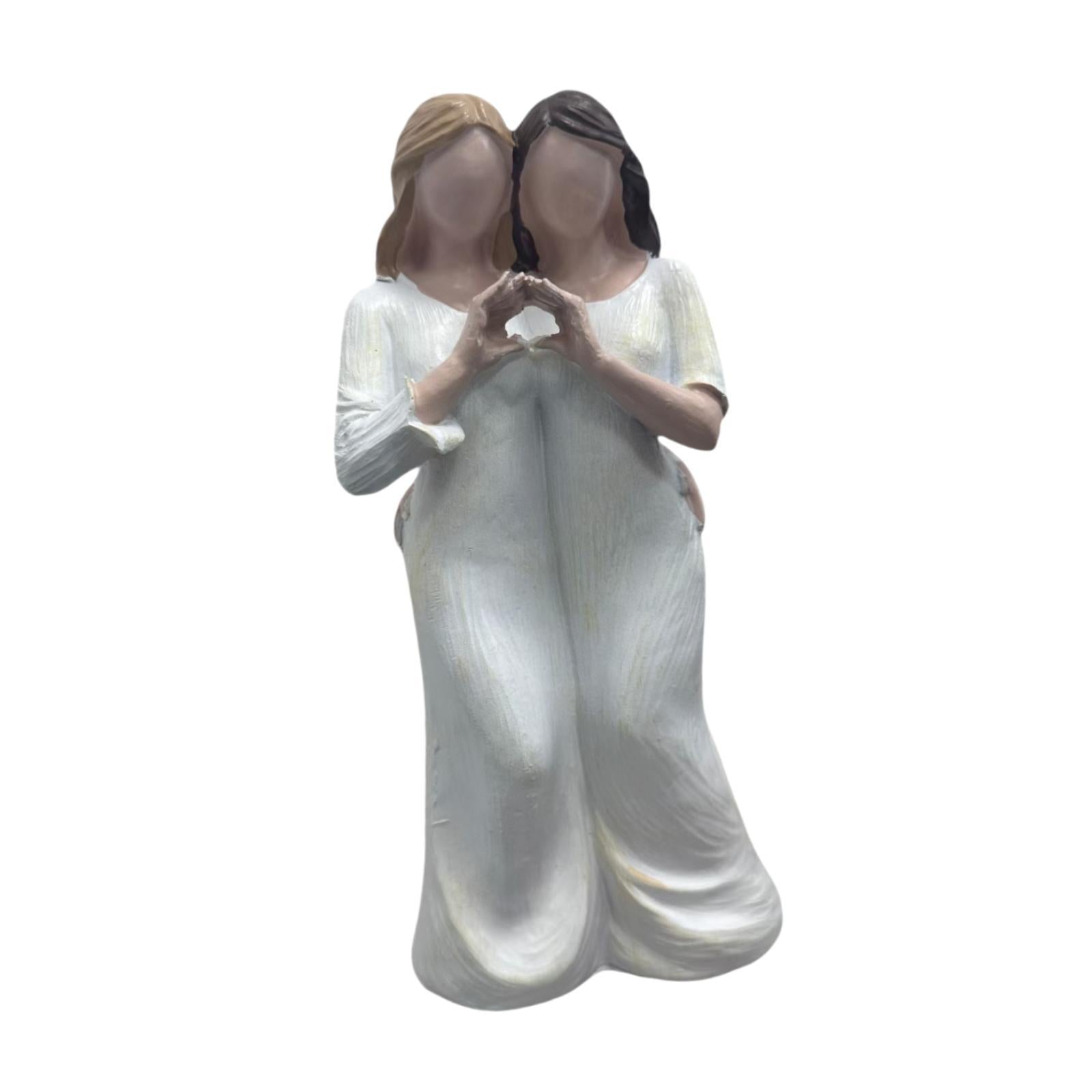 Sisters Girls Figurine Gift Resin Sculpture for Bookshelf Office Living Room