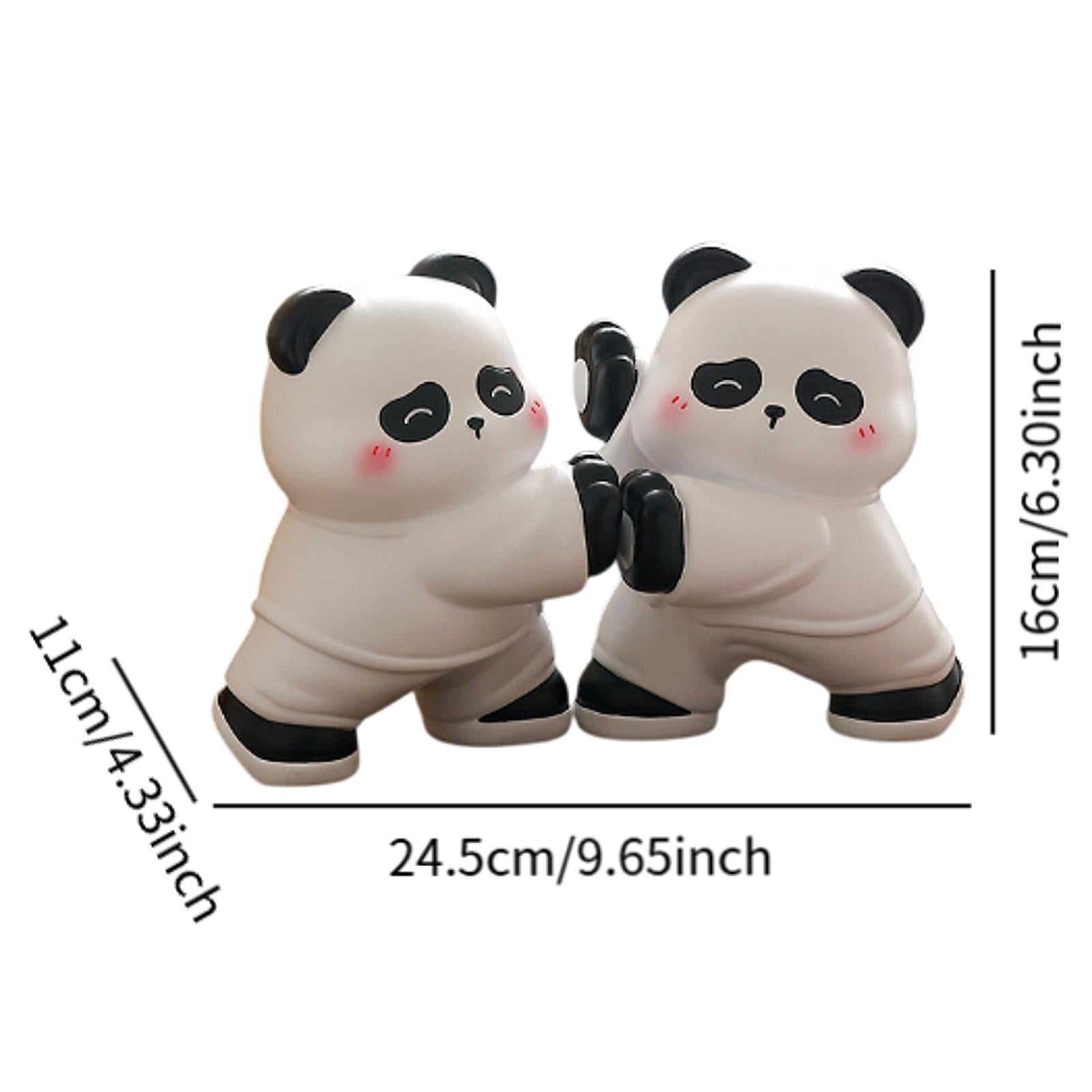 2 Pieces Panda Bookends Resin Ornament Book Holder Stand for Kitchen CD File