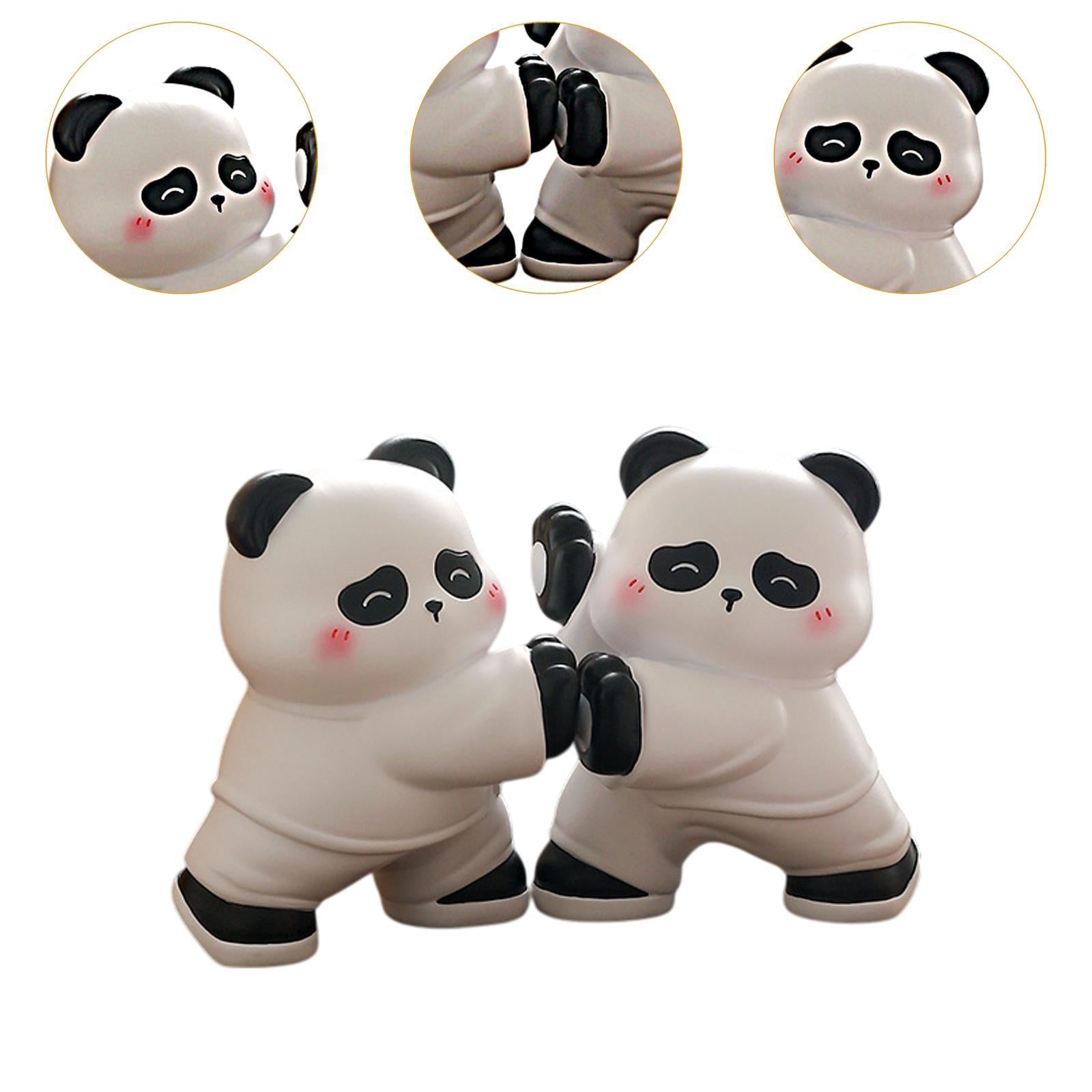 2 Pieces Panda Bookends Resin Ornament Book Holder Stand for Kitchen CD File