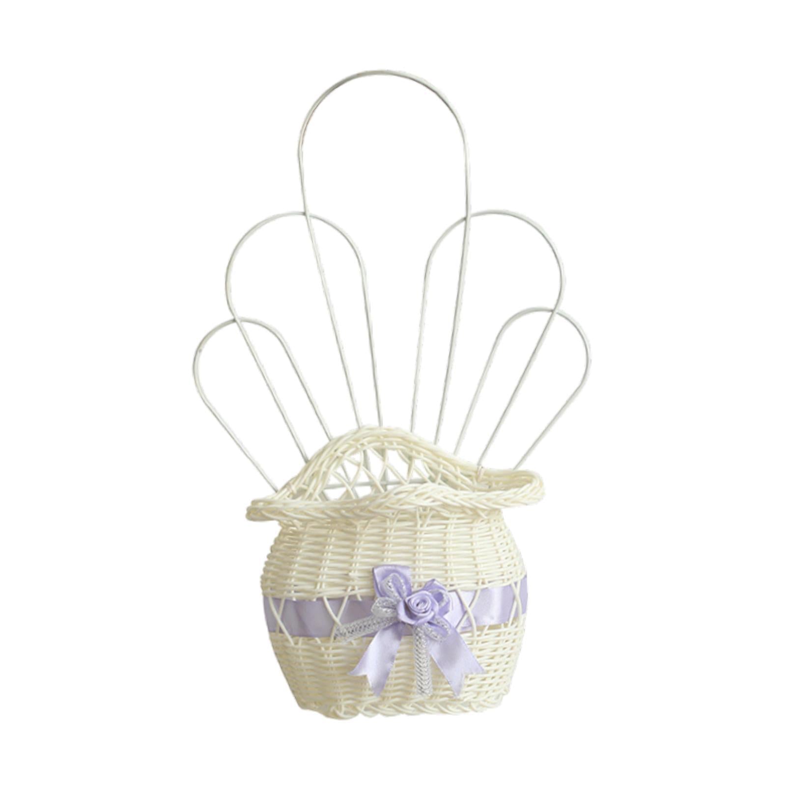 Hanging Storage Basket Flower Basket Organizer for Organizing Entryway House Purple