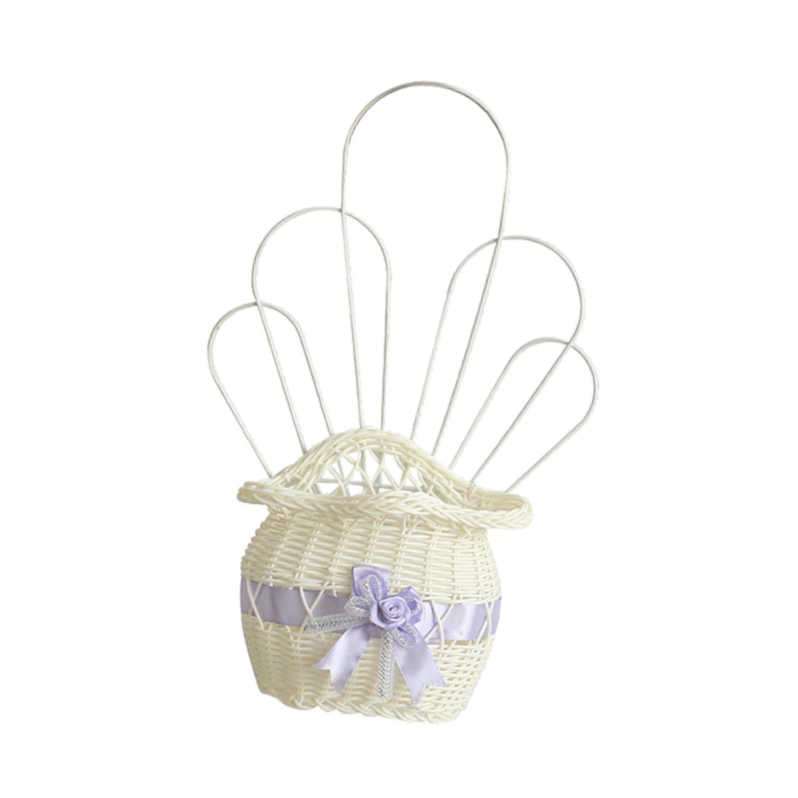 Hanging Storage Basket Flower Basket Organizer for Organizing Entryway House Purple