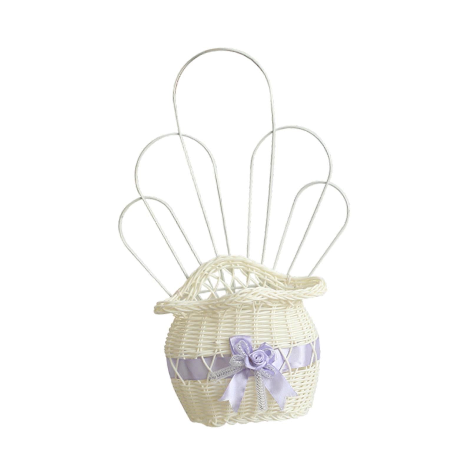 Hanging Storage Basket Flower Basket Organizer for Organizing Entryway House Purple