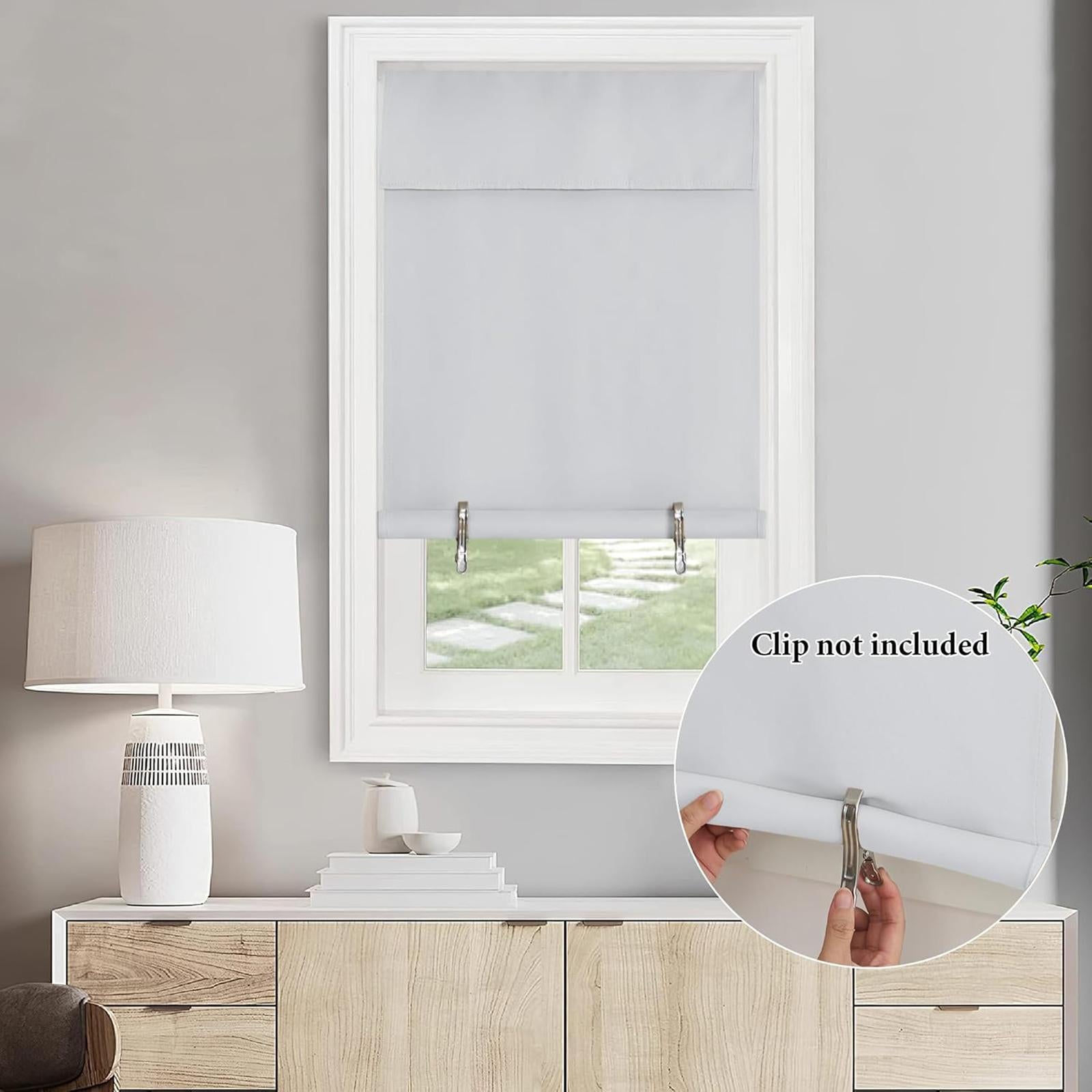 Door Window Shade Curtain 25x77cm Lightweight Premium Replace Covering Drape White