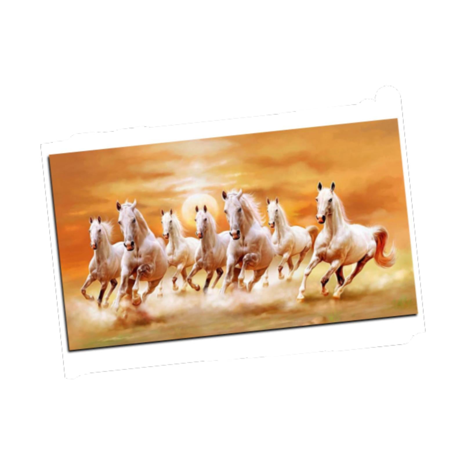 Seven Running Horses Wall Art Gift Animal Painting for Farmhouse Room