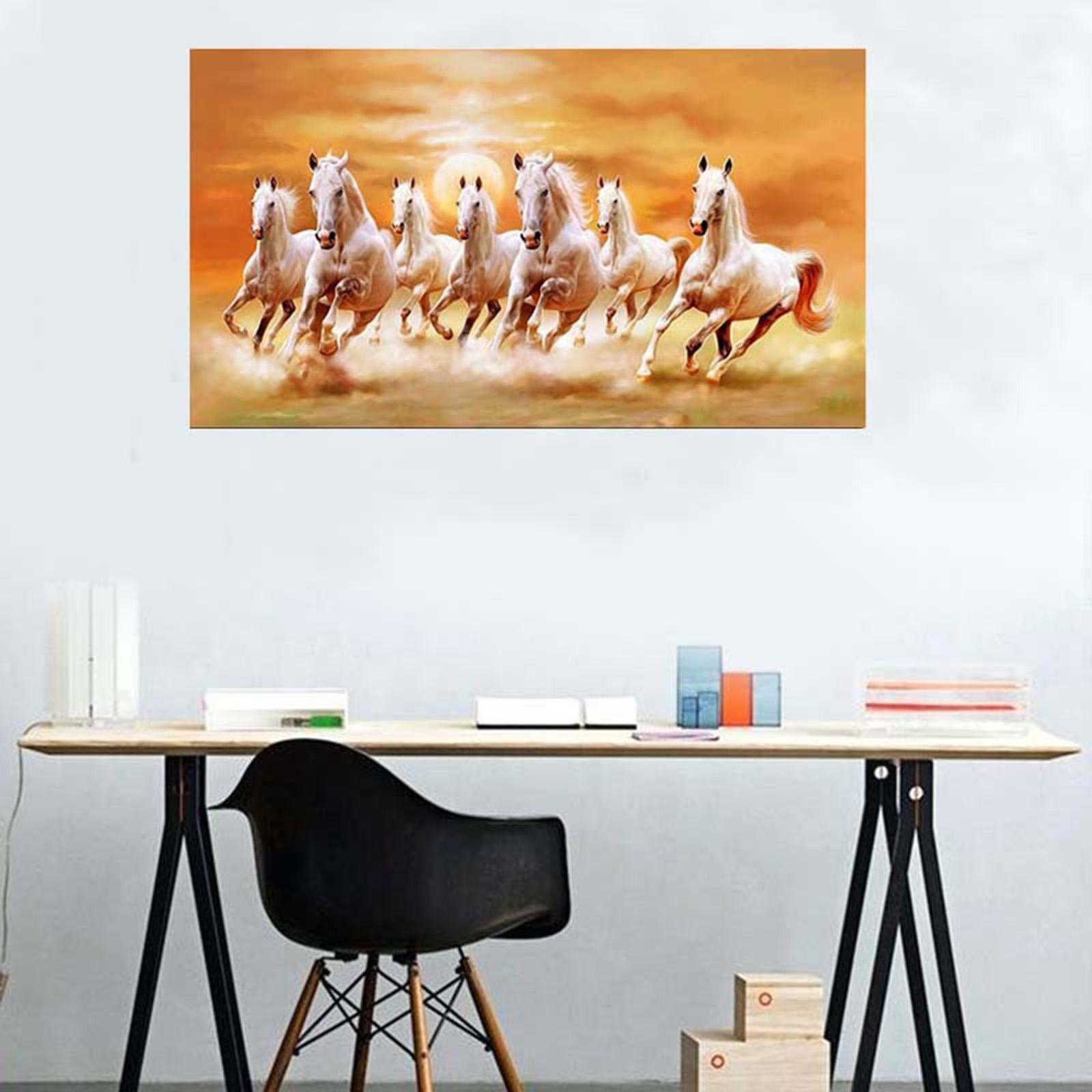 Seven Running Horses Wall Art Gift Animal Painting for Farmhouse Room