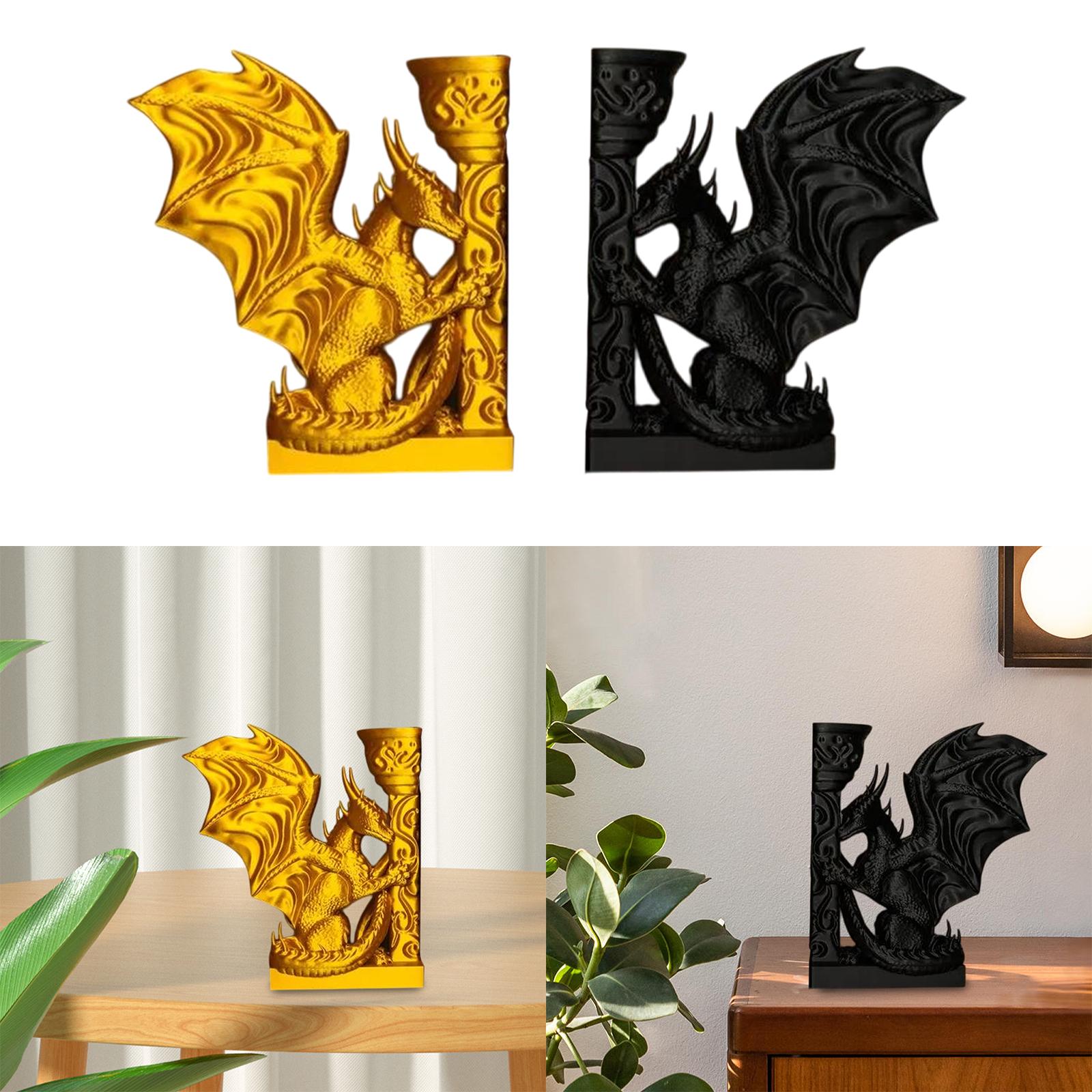 Dragon Bookend Creative Crafts Decorative Book Stopper for Farmhouse Hallway Golden