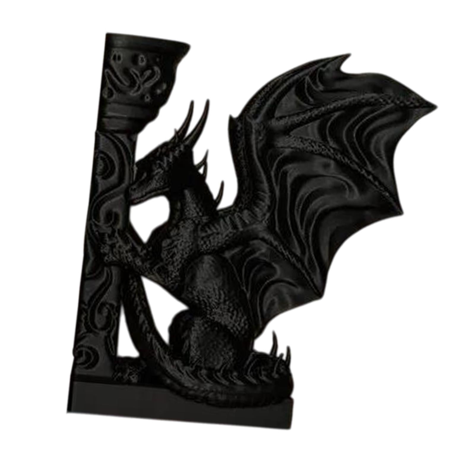 Dragon Bookend Creative Crafts Decorative Book Stopper for Farmhouse Hallway Black