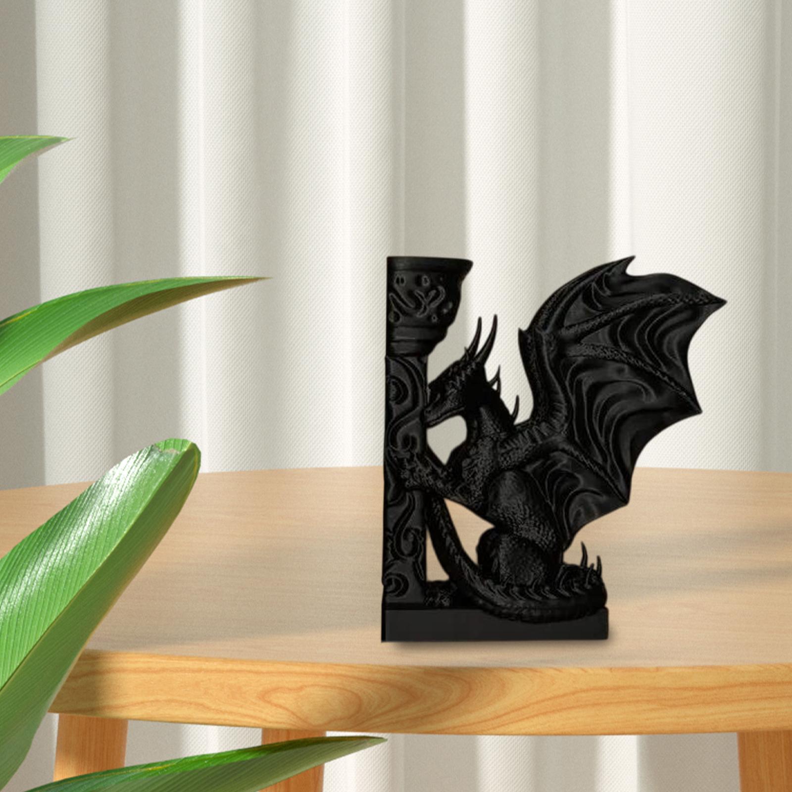 Dragon Bookend Creative Crafts Decorative Book Stopper for Farmhouse Hallway Black