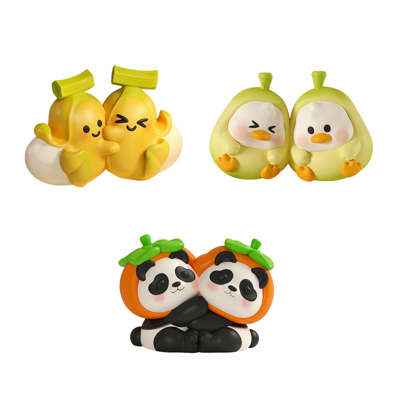 2 Pieces Cute Bookends Statue Novelty Resin Ornament for Hallway Living Room Bananas