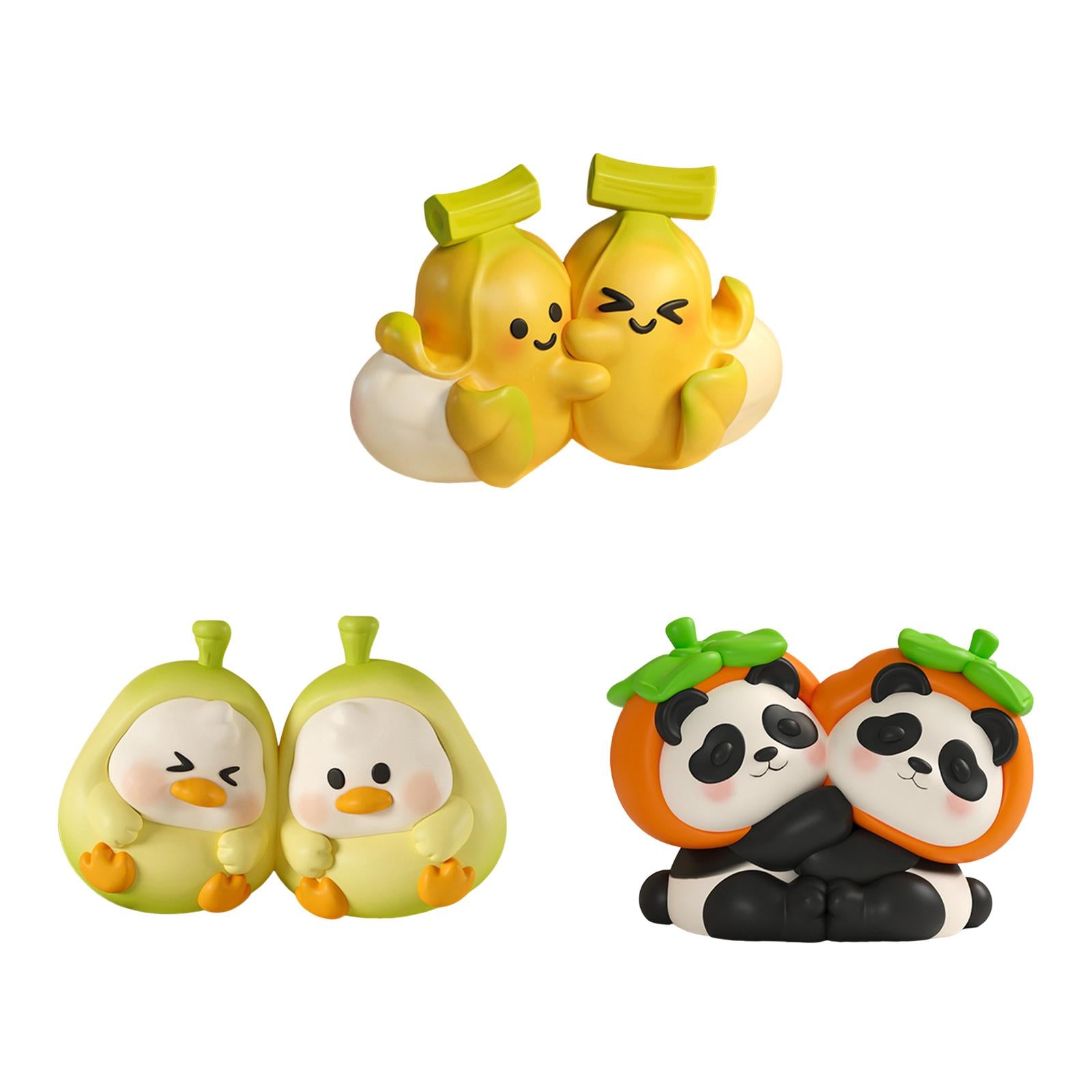 2 Pieces Cute Bookends Statue Novelty Resin Ornament for Hallway Living Room Bananas