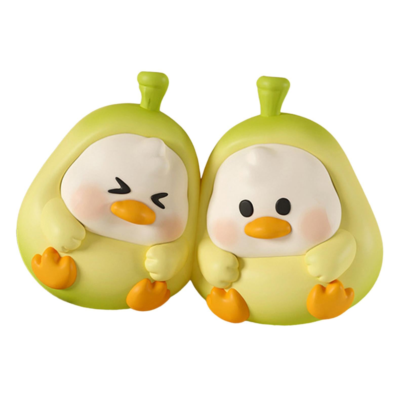 2 Pieces Cute Bookends Statue Novelty Resin Ornament for Hallway Living Room Ducks