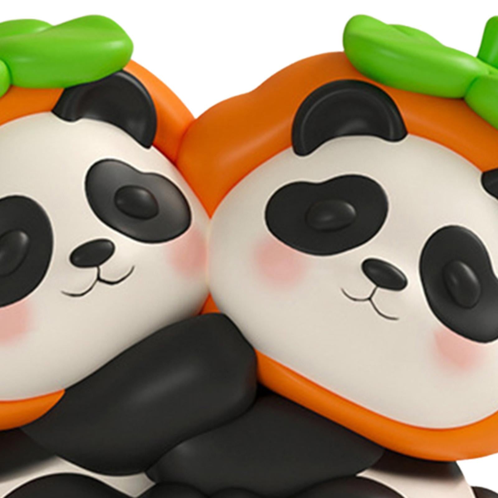 2 Pieces Cute Bookends Statue Novelty Resin Ornament for Hallway Living Room Pandas