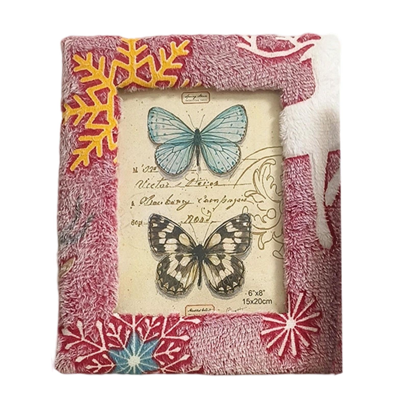 Plush Picture Frame Artwork Photo Holder for Office NightStand Bedside Table 20.5cmx25.5cm Red