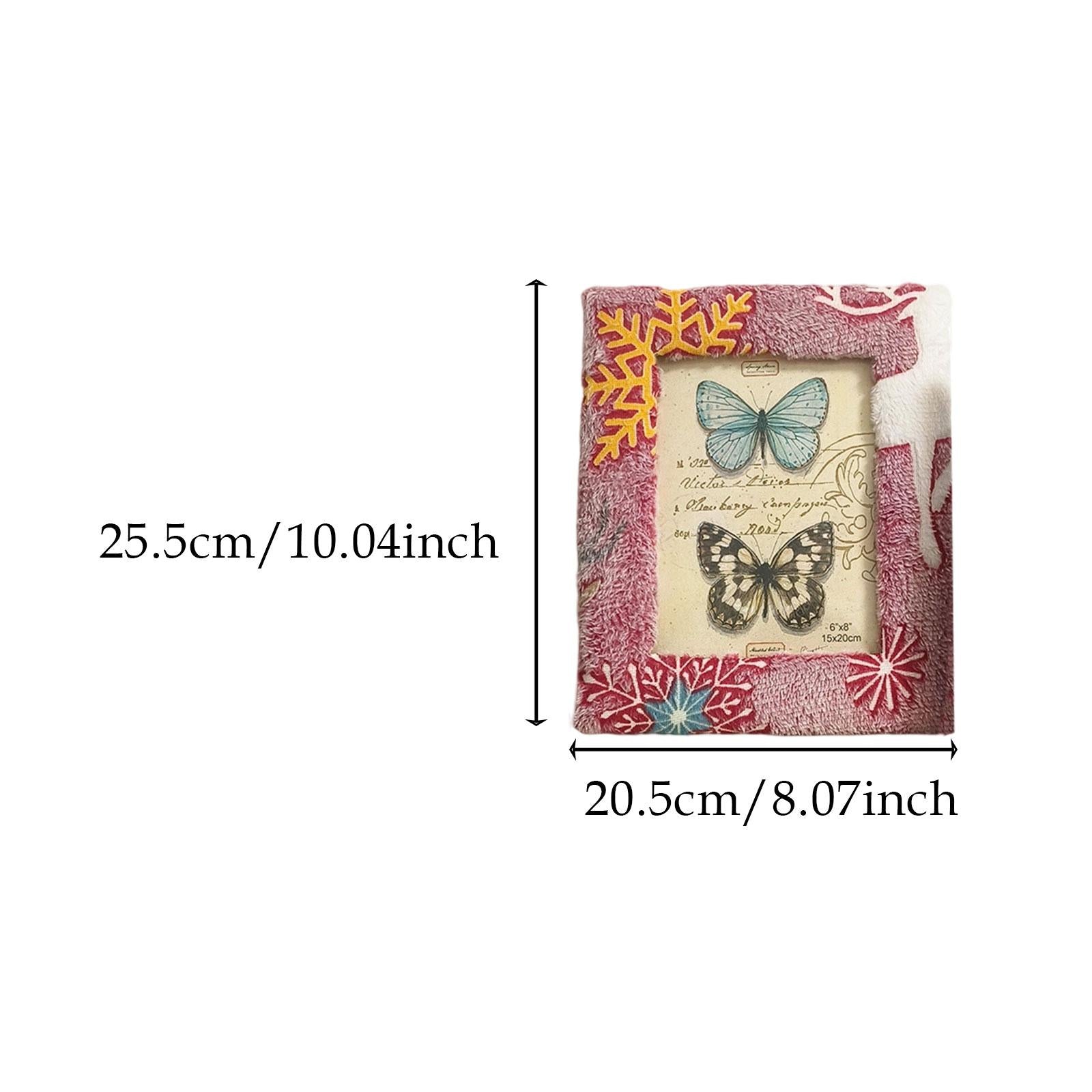 Plush Picture Frame Artwork Photo Holder for Office NightStand Bedside Table 20.5cmx25.5cm Red