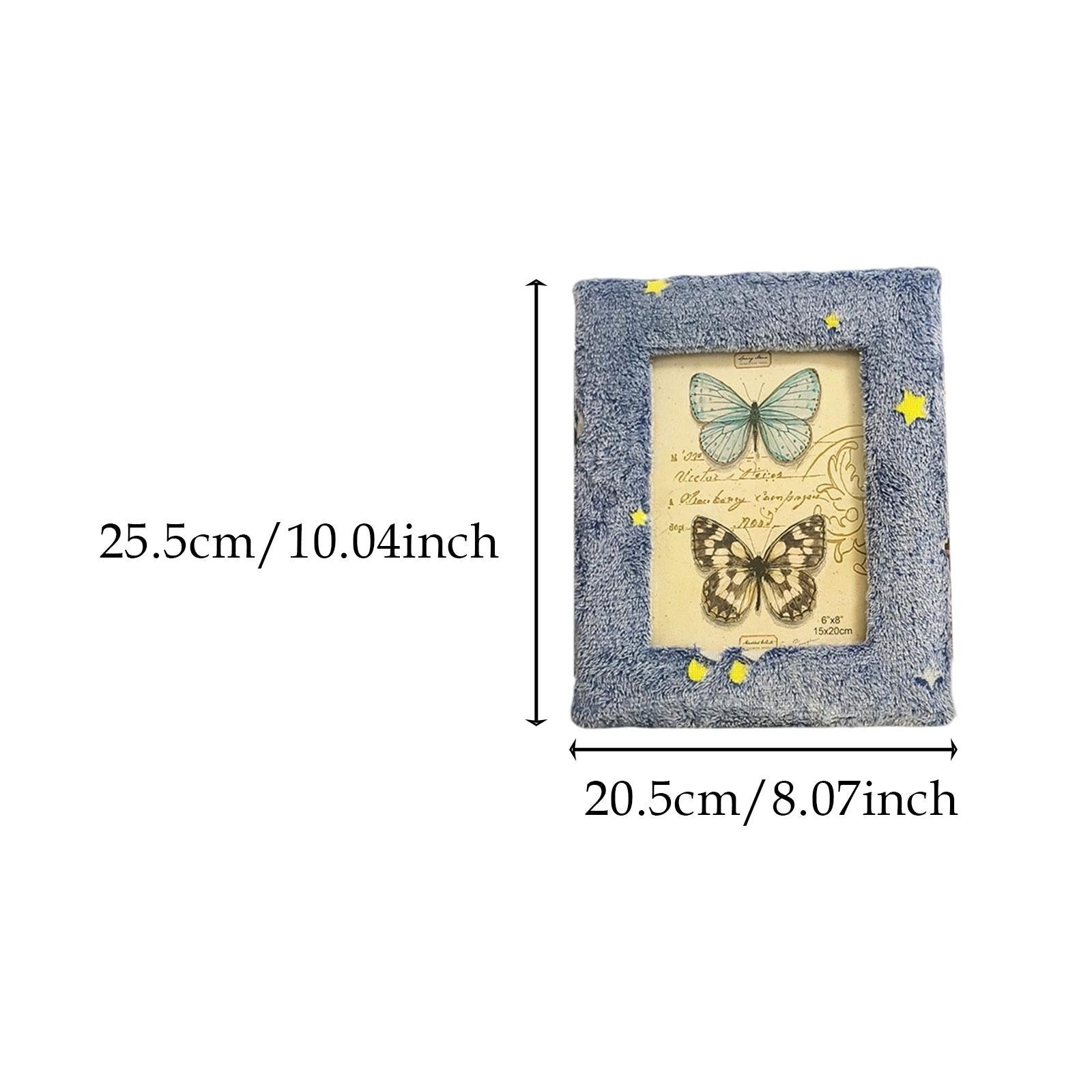 Plush Picture Frame Artwork Photo Holder for Office NightStand Bedside Table 20.5cmx25.5cm Blue