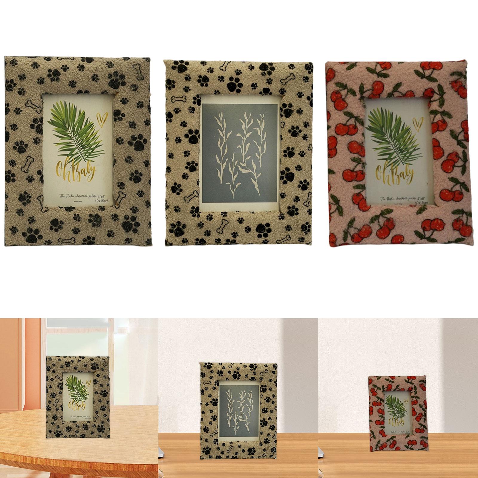 Plush Photo Frame Artwork Picture Holder for Living Room Study Room Entrance 18.5cmx23.5cm Khaki