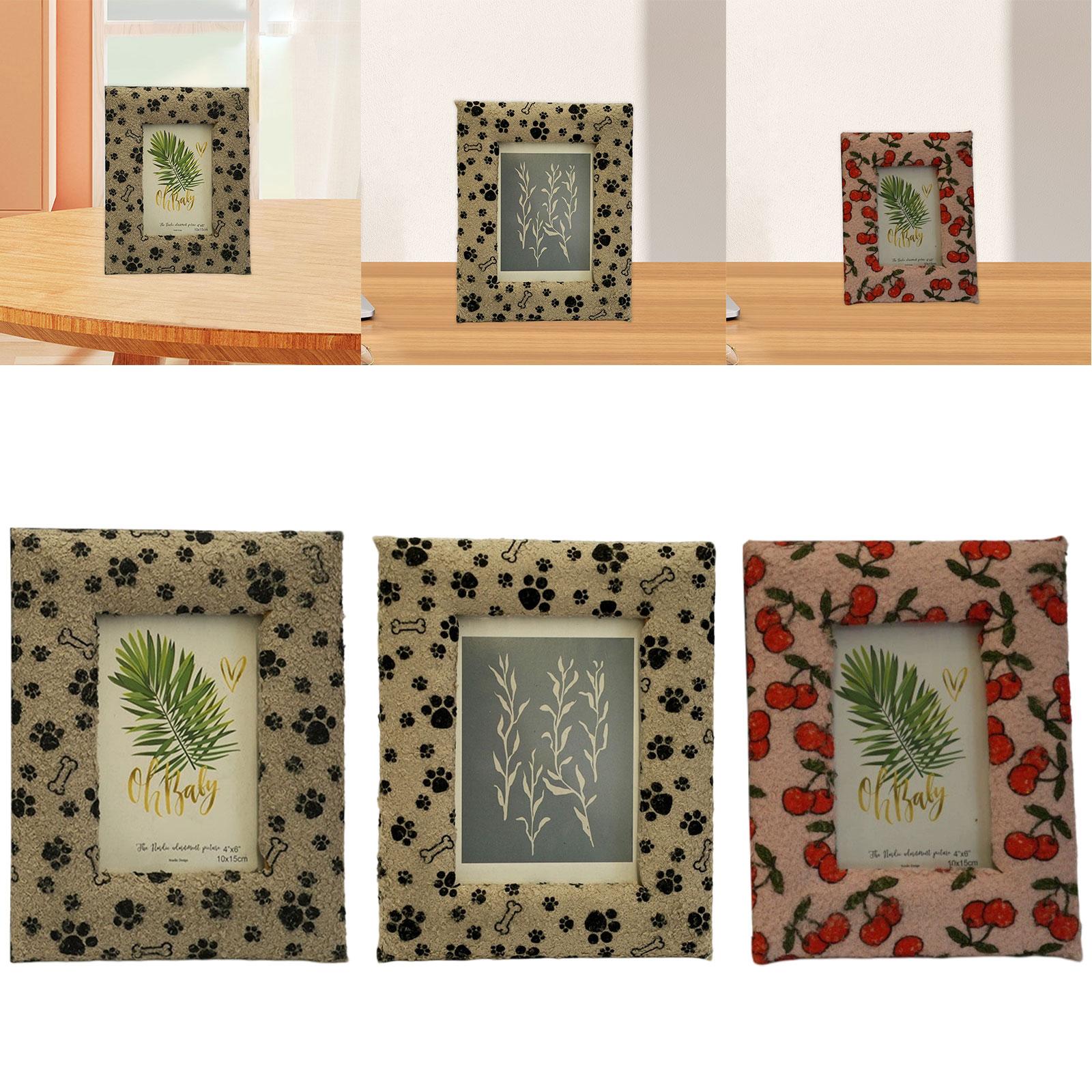 Plush Photo Frame Artwork Picture Holder for Living Room Study Room Entrance 18.5cmx23.5cm Khaki