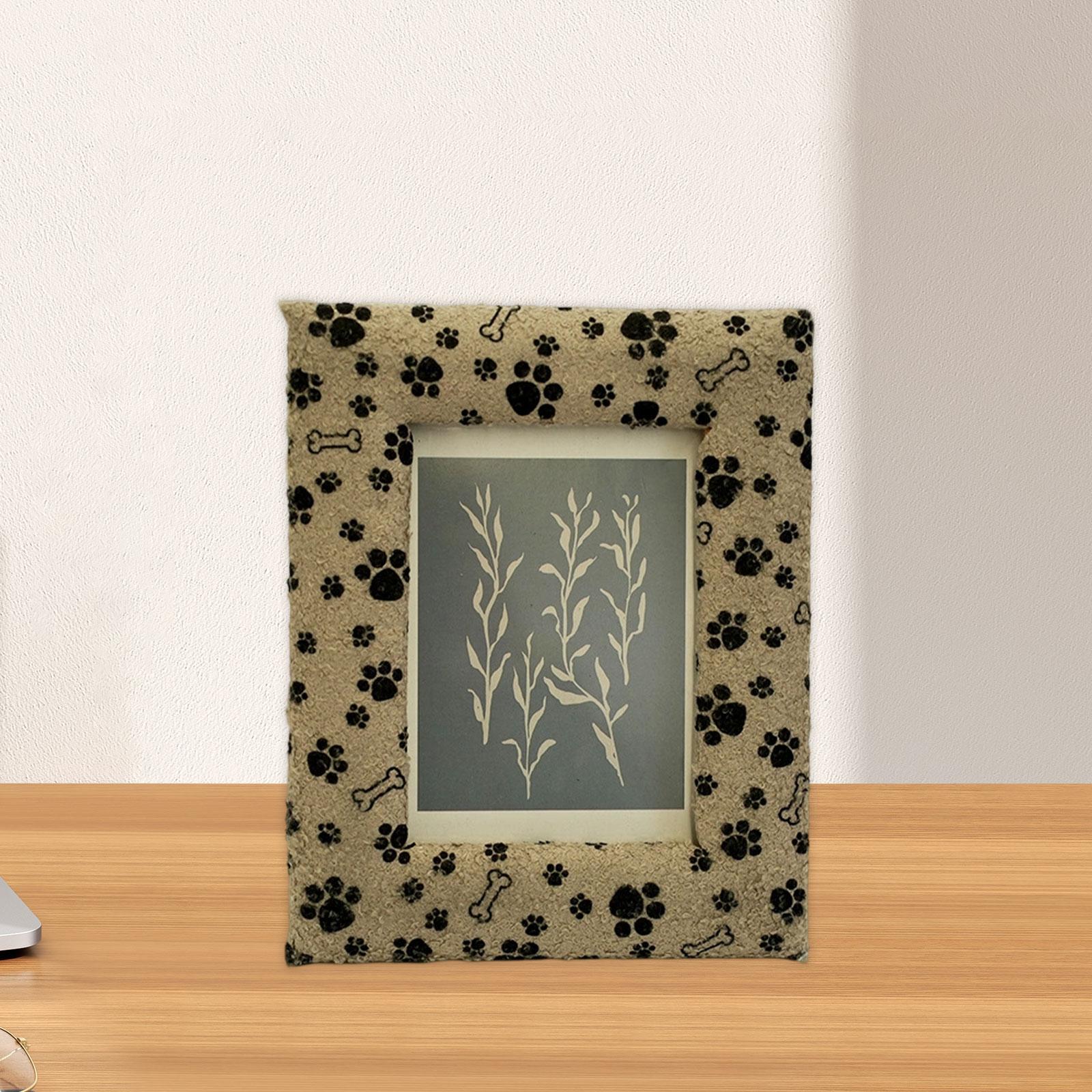 Plush Photo Frame Artwork Picture Holder for Living Room Study Room Entrance 20.5cmx25.5cm Khaki