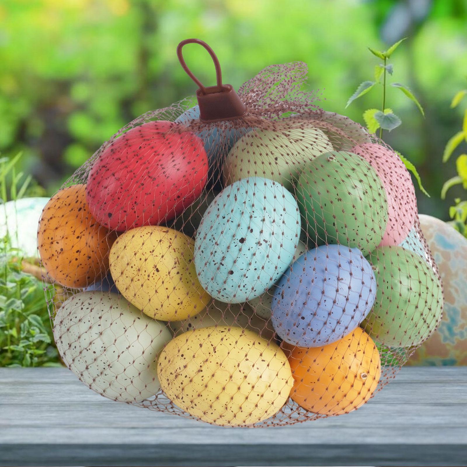 24 Pieces Colorful Artificial Easter Eggs for Easter Basket Fillers Reusable
