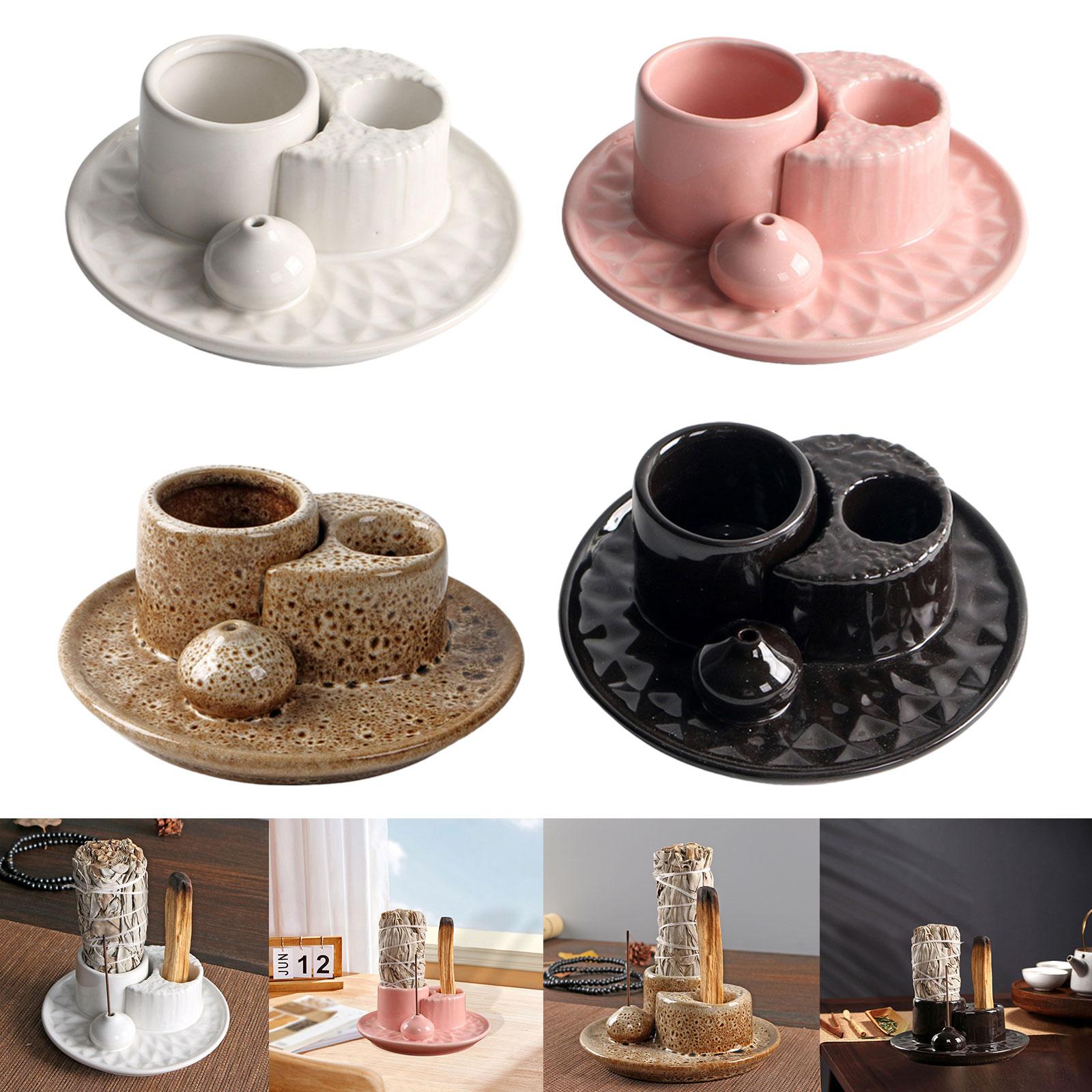 Incense Holder Portable Gift Incense Stick Holder for Desk Study Room Office White