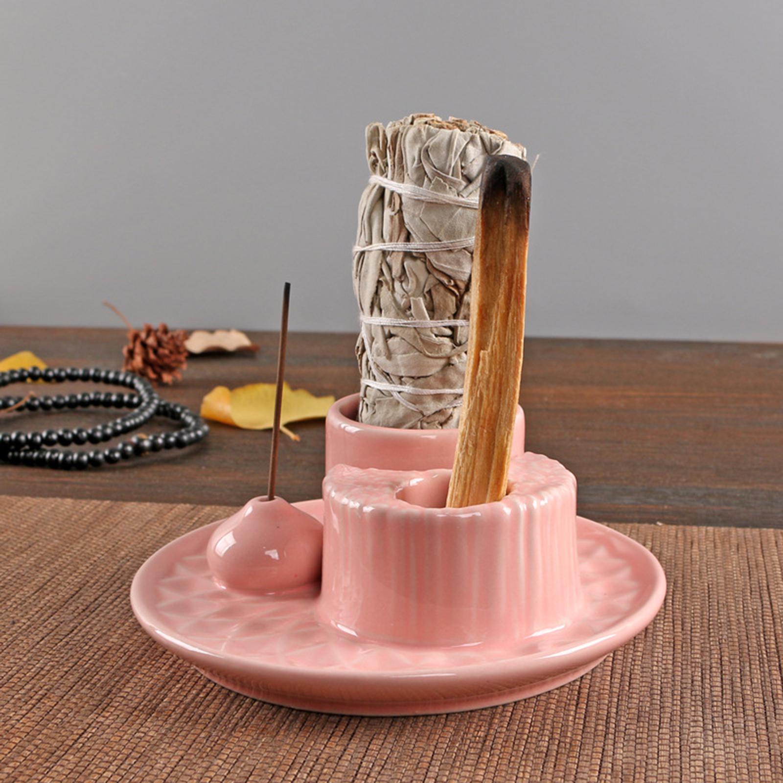 Incense Holder Portable Gift Incense Stick Holder for Desk Study Room Office Pink