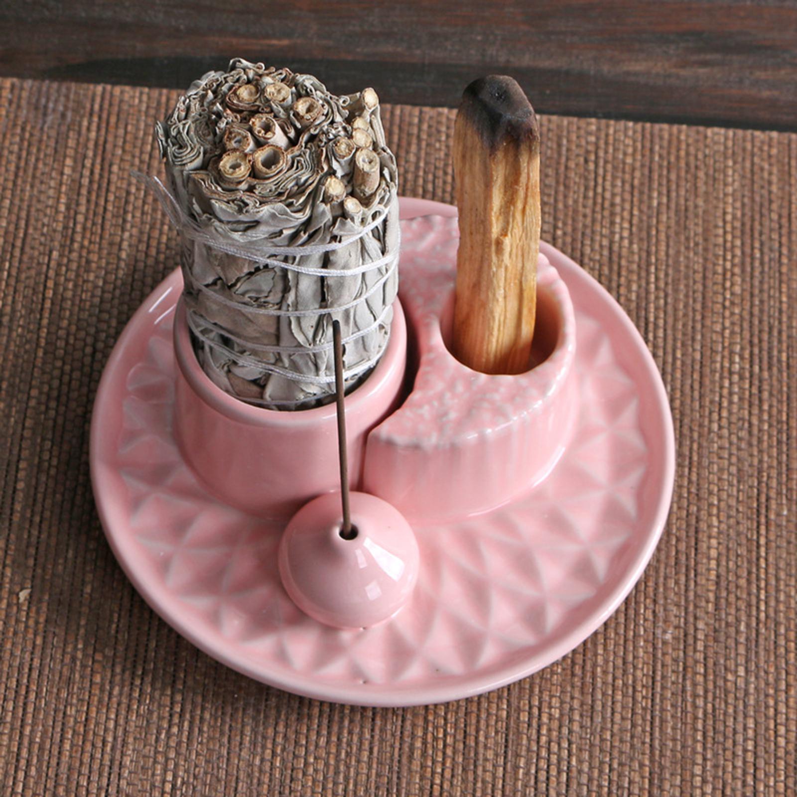 Incense Holder Portable Gift Incense Stick Holder for Desk Study Room Office Pink