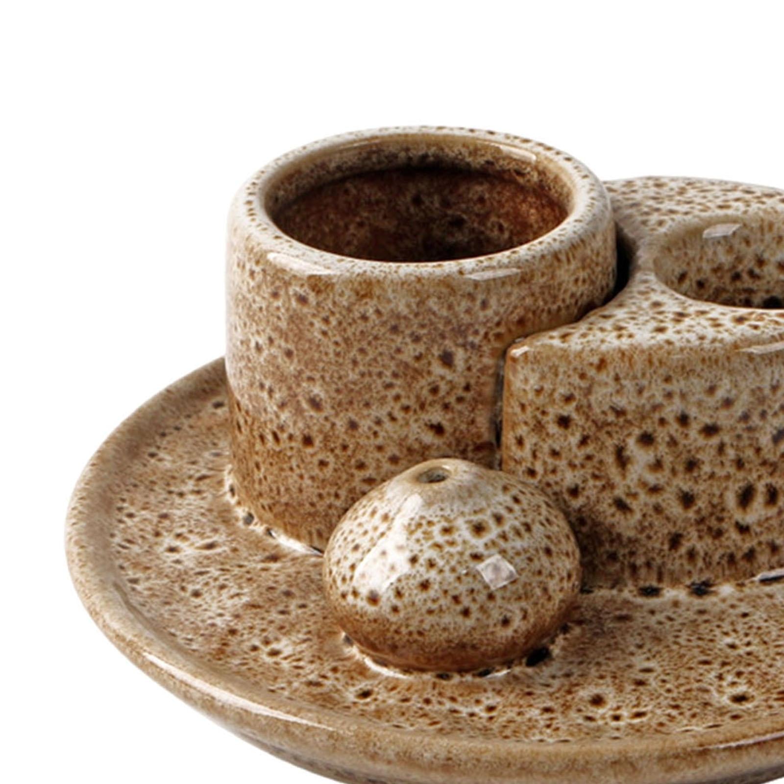 Incense Holder Portable Gift Incense Stick Holder for Desk Study Room Office Brown
