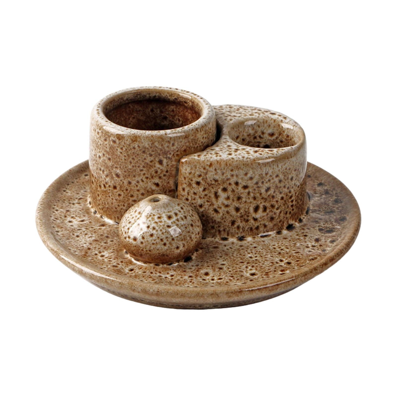 Incense Holder Portable Gift Incense Stick Holder for Desk Study Room Office Brown