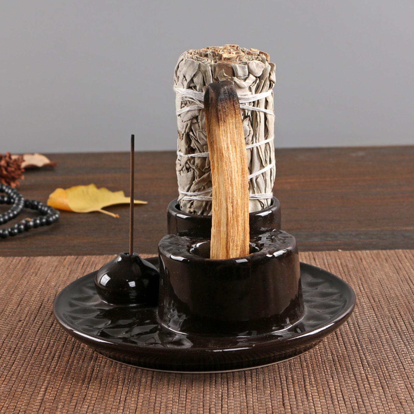 Incense Holder Portable Gift Incense Stick Holder for Desk Study Room Office Black