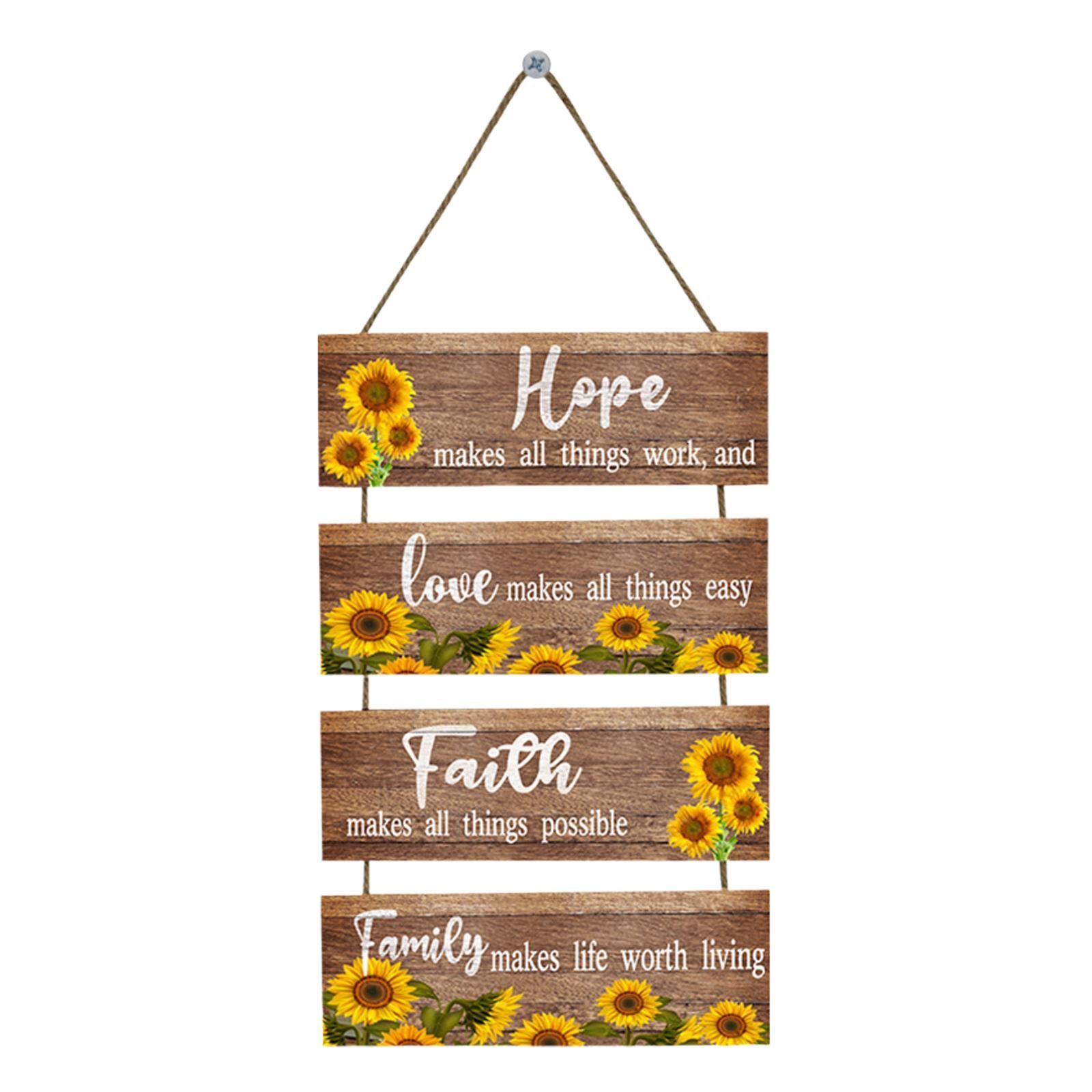 Sunflower Wooden Signs Artwork Wall Decor for Dining Room Dining Hall Garden