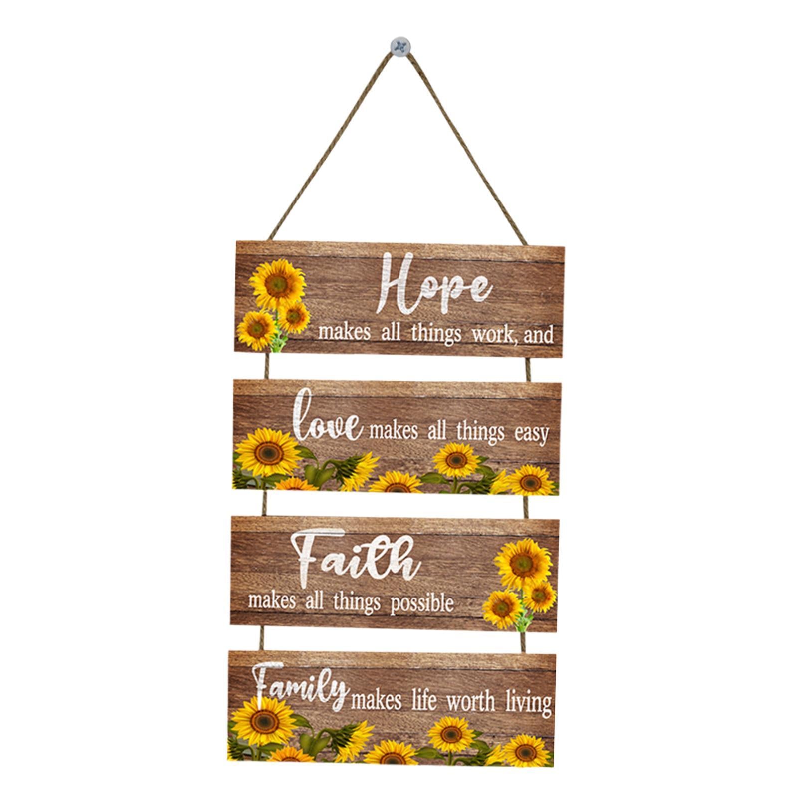 Sunflower Wooden Signs Artwork Wall Decor for Dining Room Dining Hall Garden