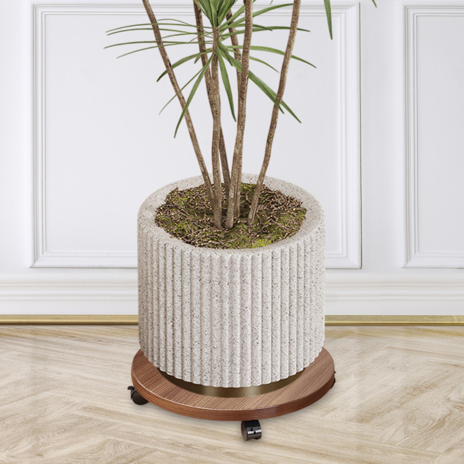 Round Movable Flower Pot Stand Plant Rack Multipurpose for Yard Size S